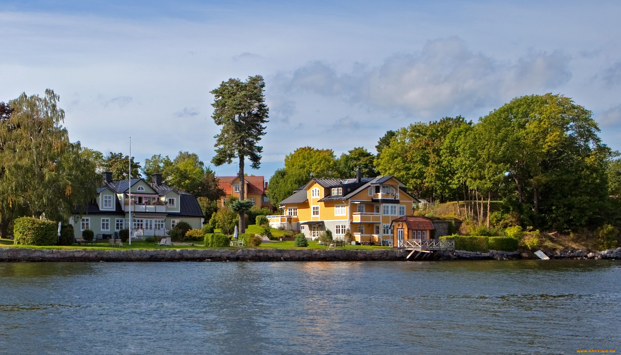 швеция, vaxholm, города, пейзажи, набережная