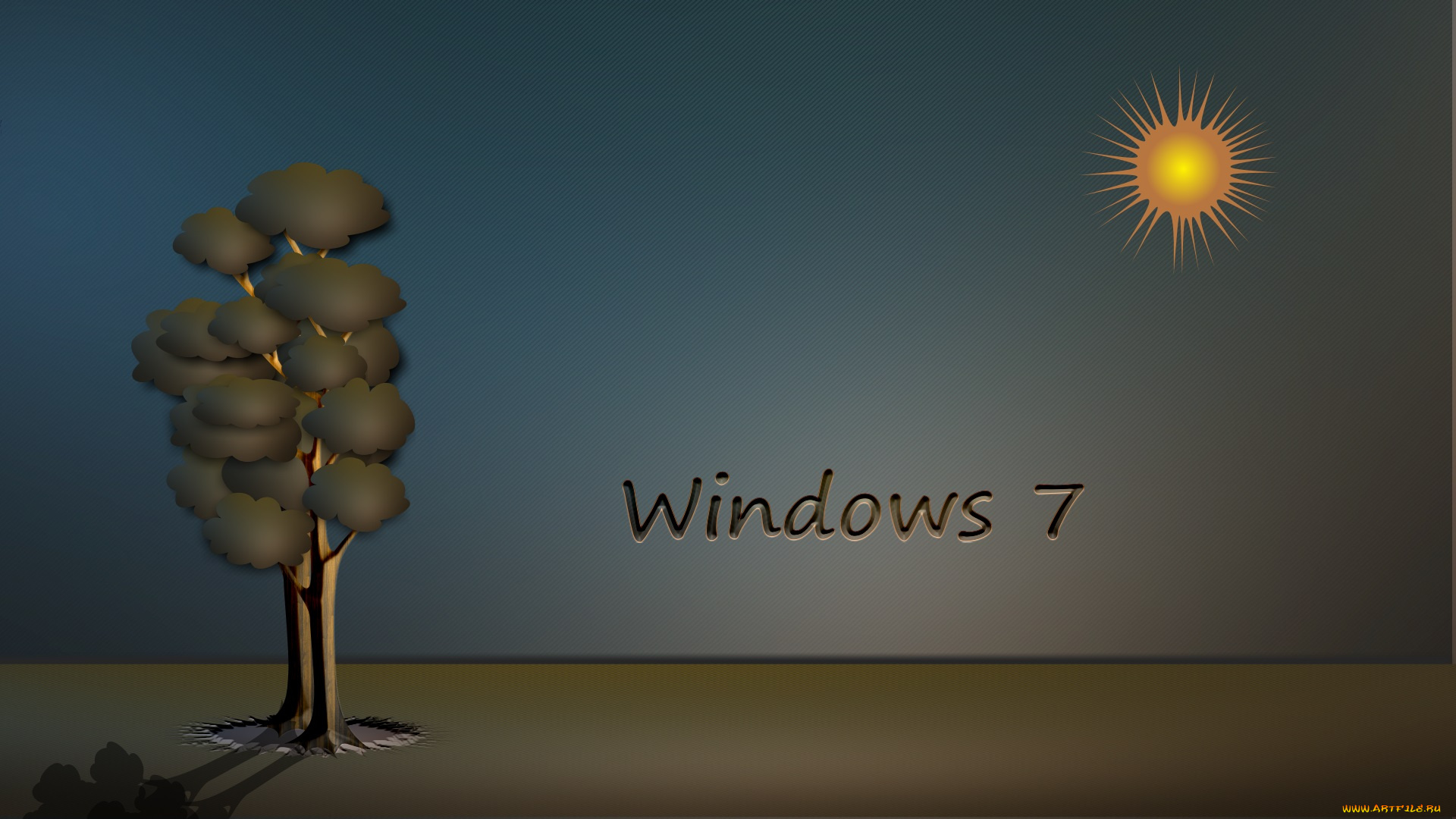 компьютеры, windows, vienna, дерево, солнце