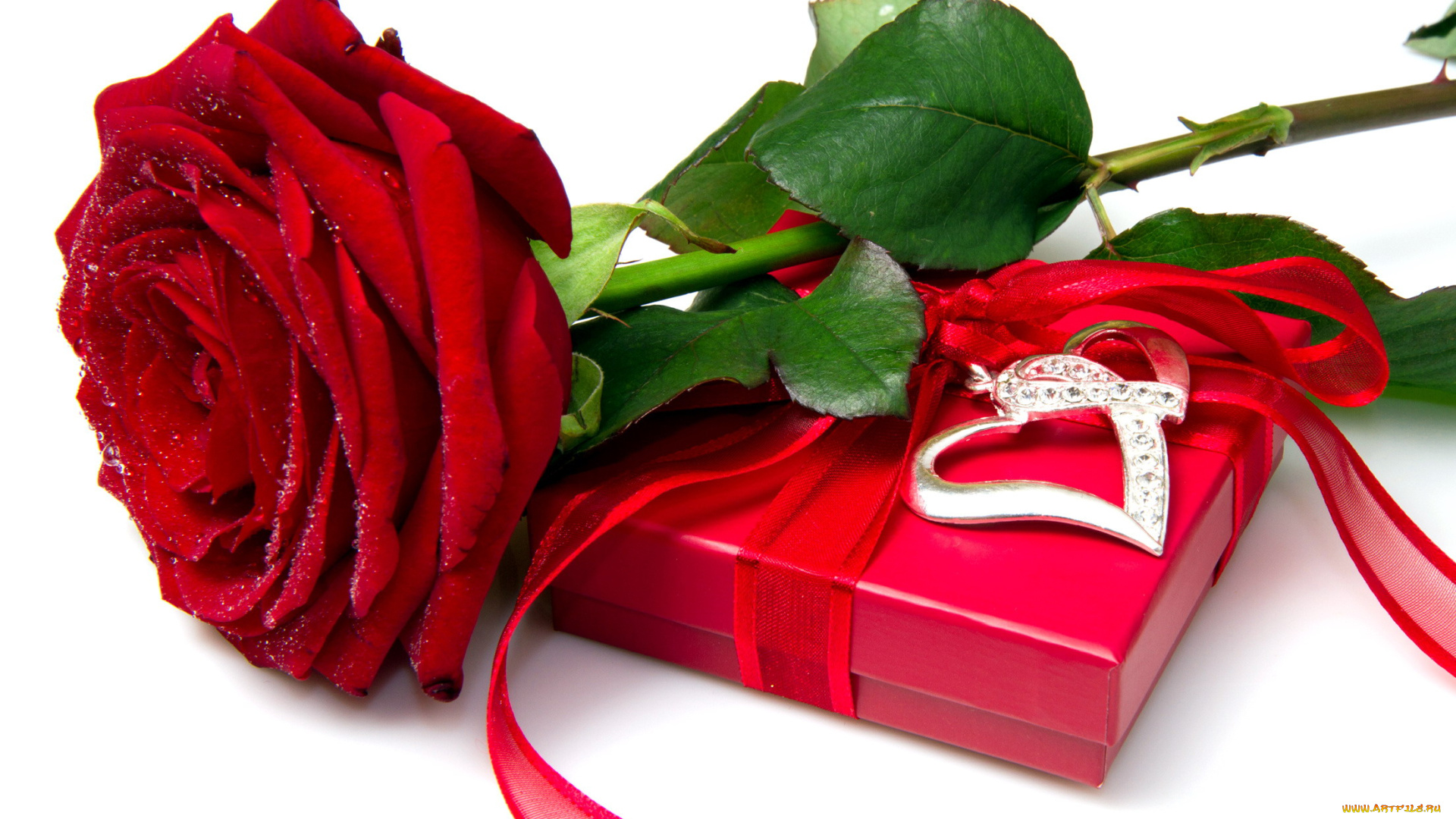 праздничные, день, св, валентина, сердечки, любовь, бант, брошь, украшение, лента, коробка, роза