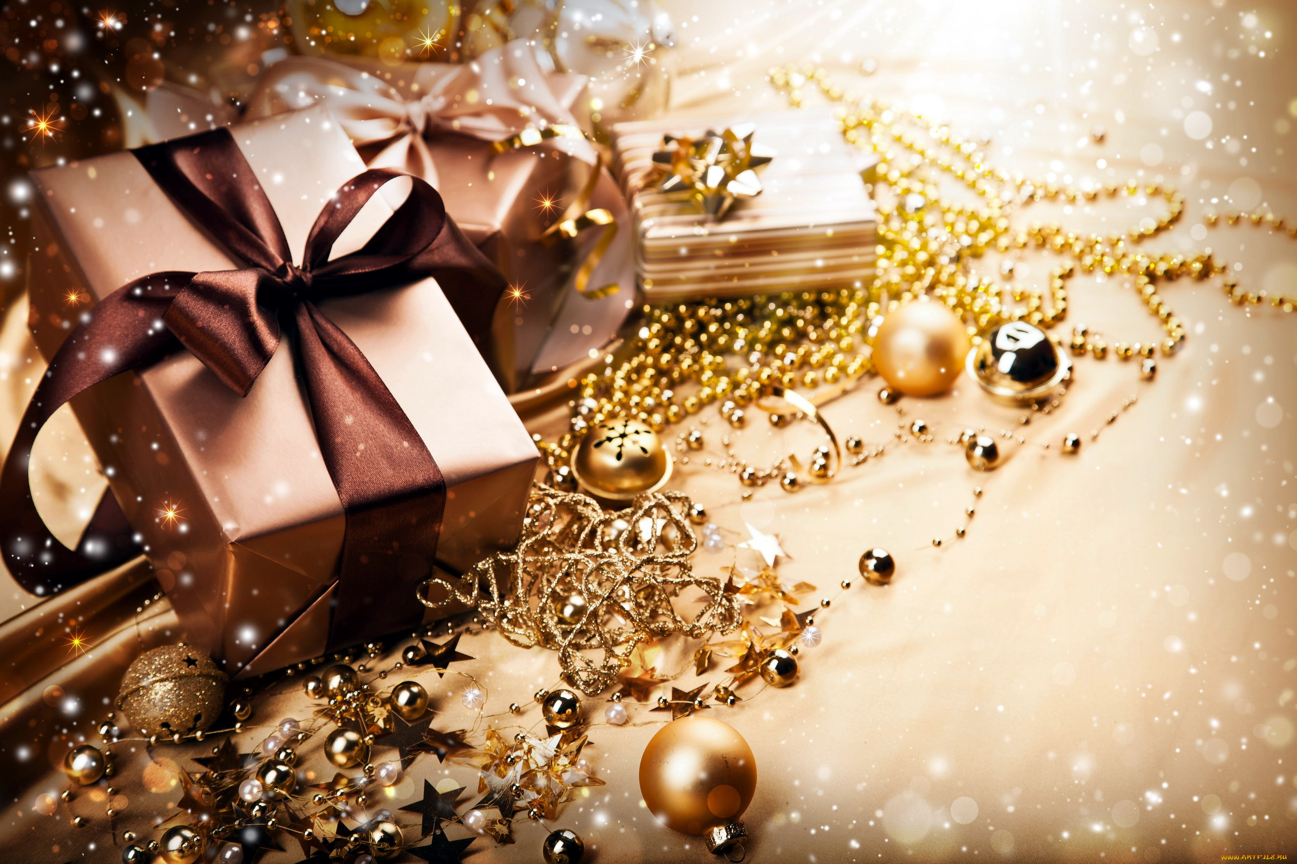 праздничные, подарки, коробочки, праздник, бусы, шарики
