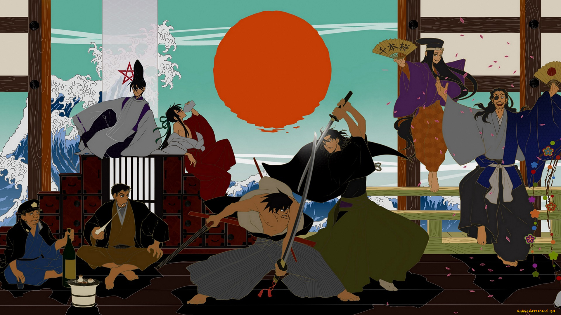аниме, drifters, самураи