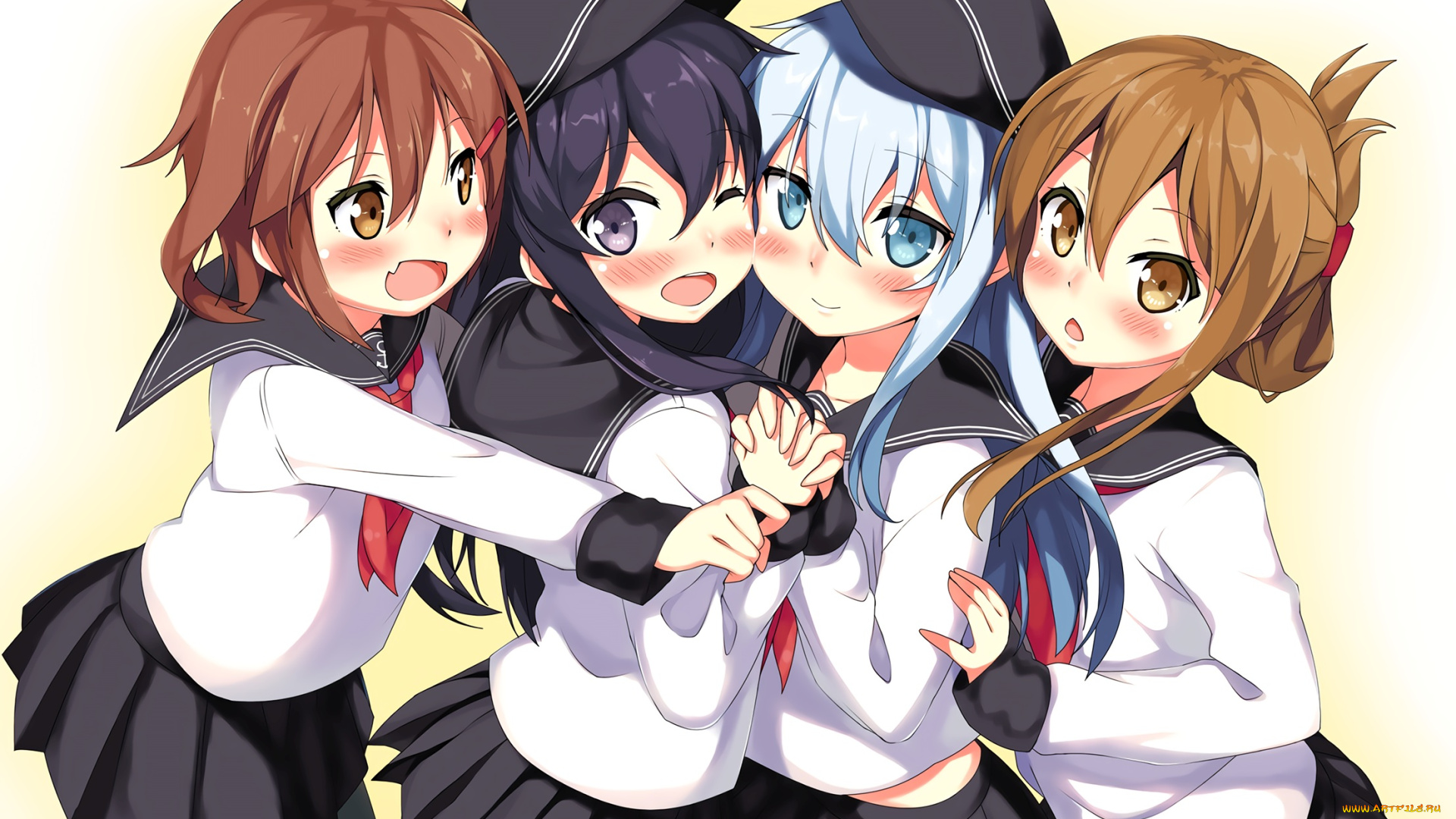 аниме, kantai, collection, девушки, фон, взгляд