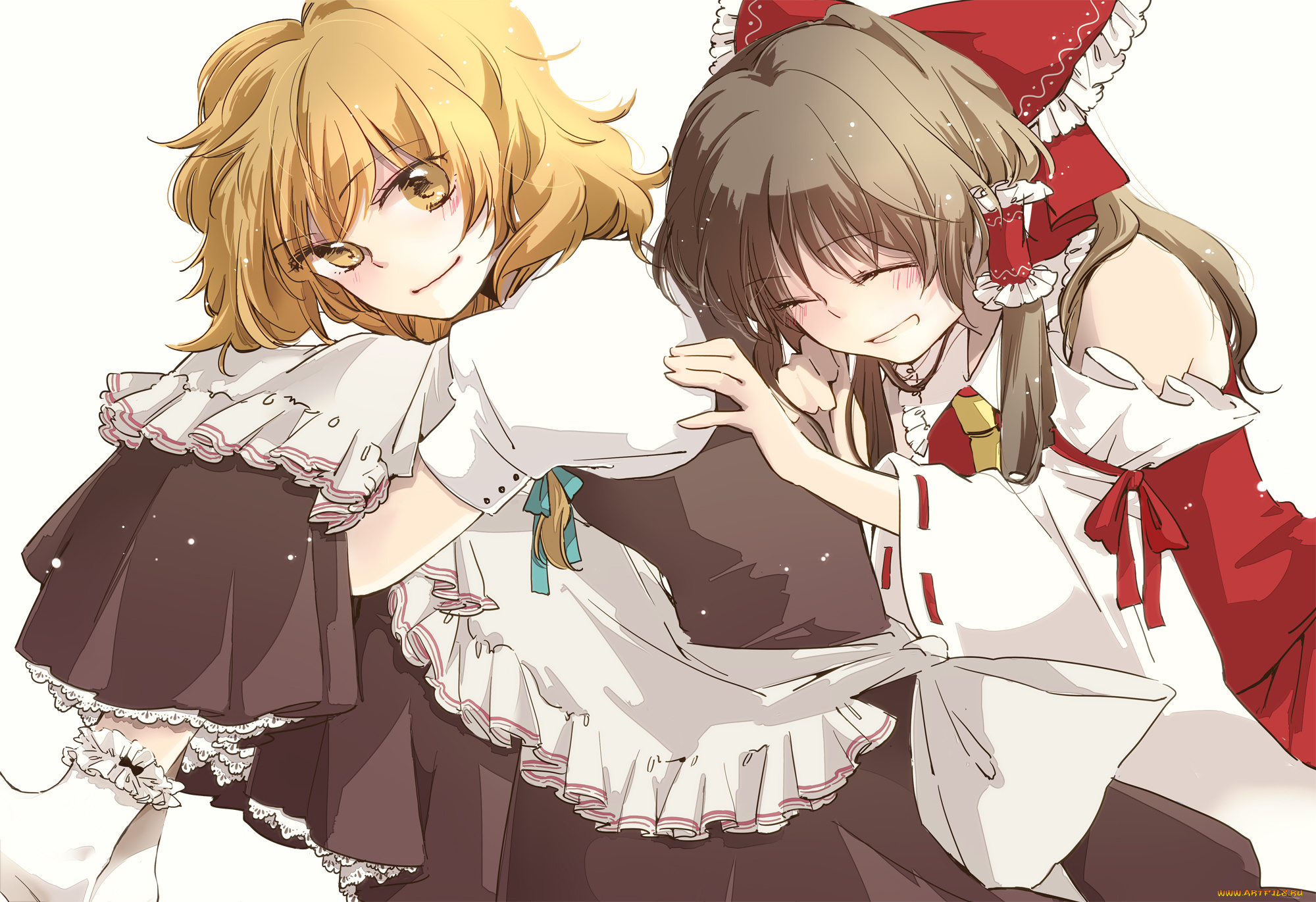 аниме, touhou, фон, взгляд, девушки