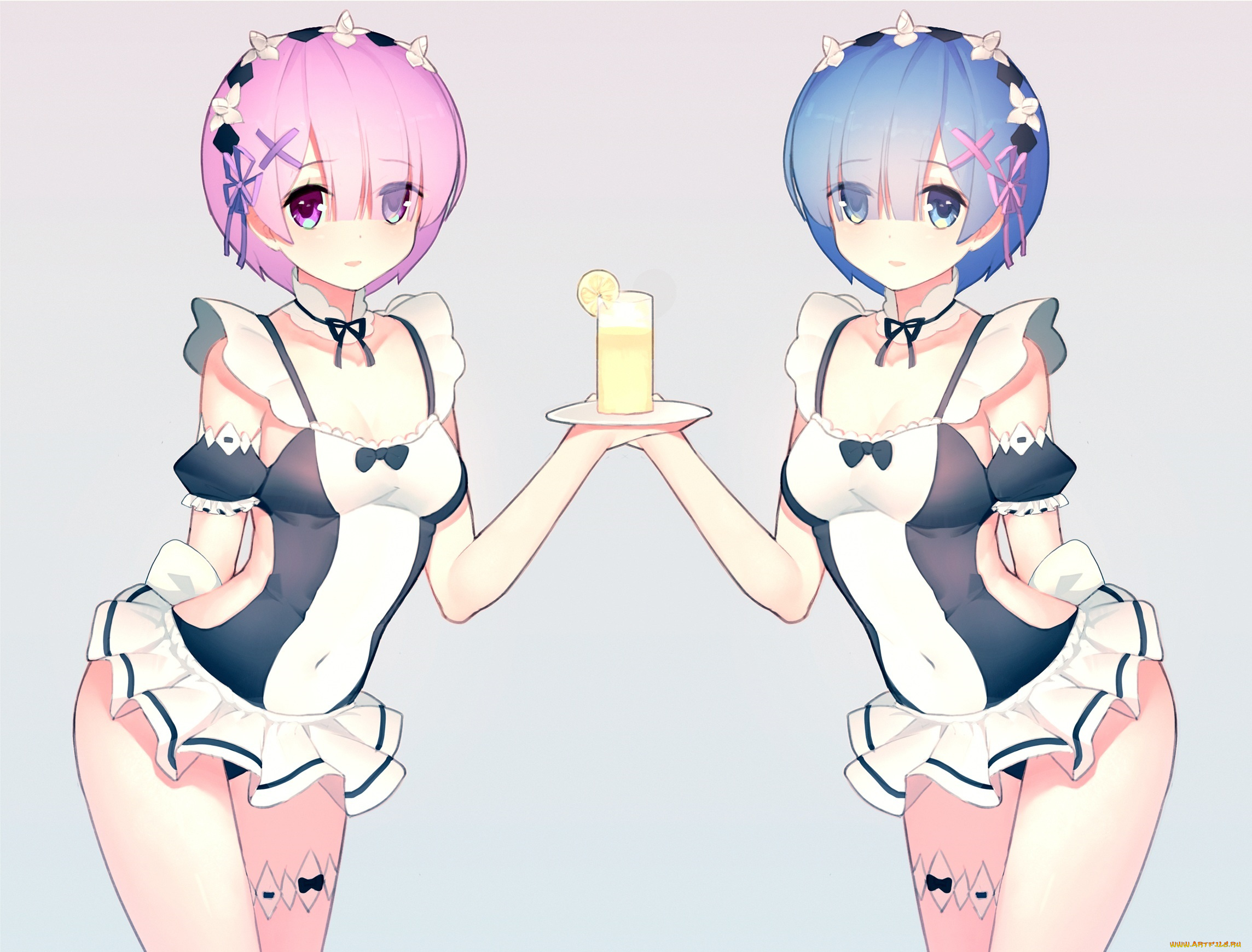 аниме, re, , zero, kara, hajimeru, isekai, seikatsu, rem, ram