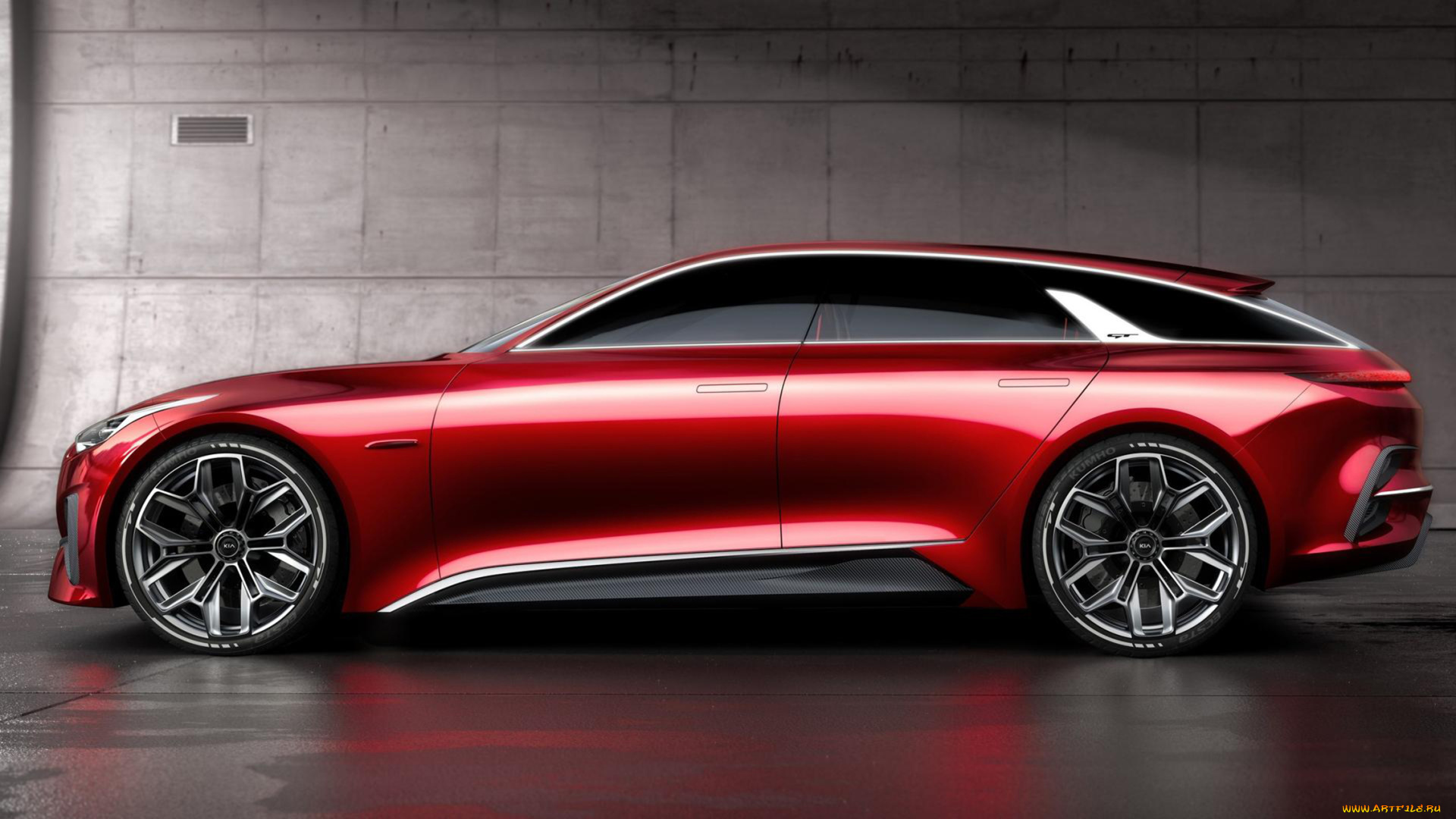 kia, proceed, concept, 2017, автомобили, 3д, 2017, concept, proceed, kia, красный