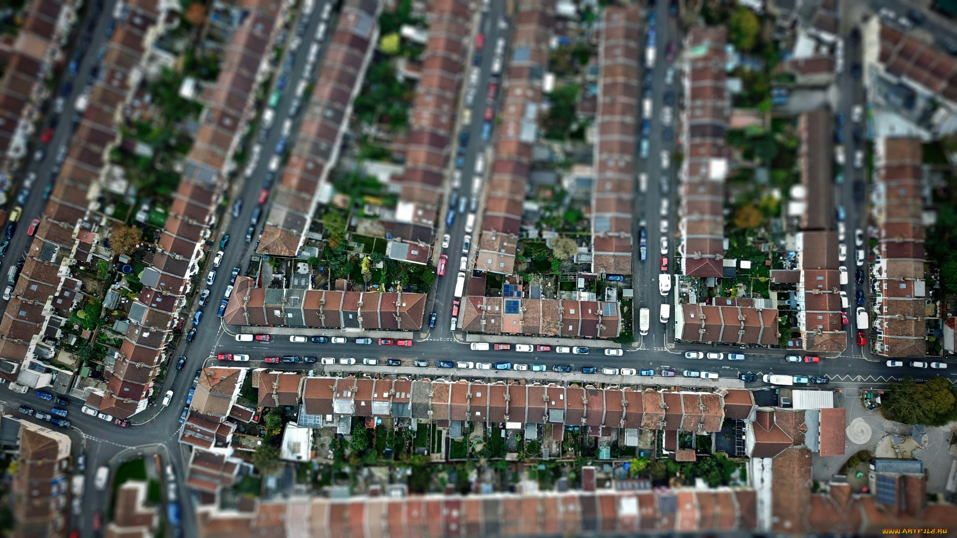 города, -, панорамы, бристоль, великобритания, луис, рид, tilt, shift, вид, свeрху