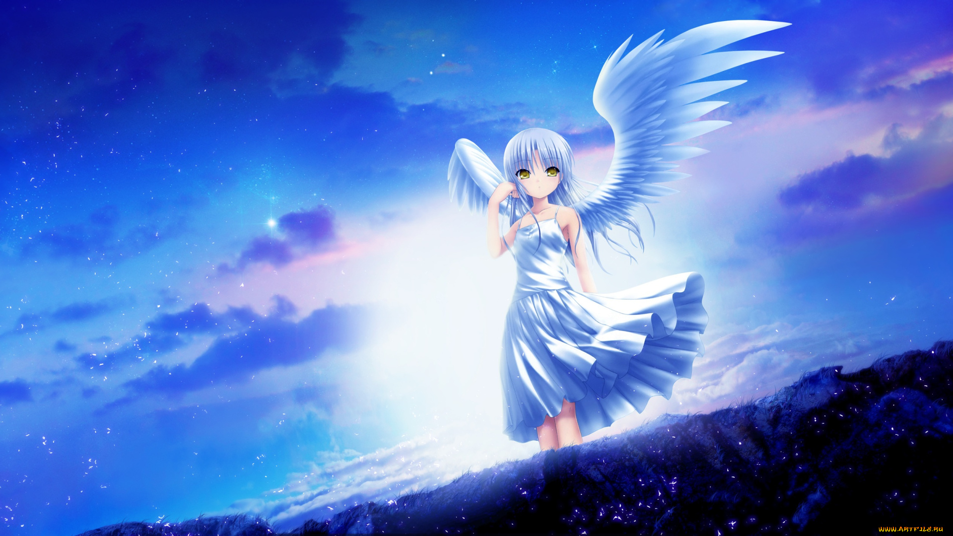аниме, angel, beats, tachibana, kanade, tagme, artist, angel, beats, ангел, арт, небо