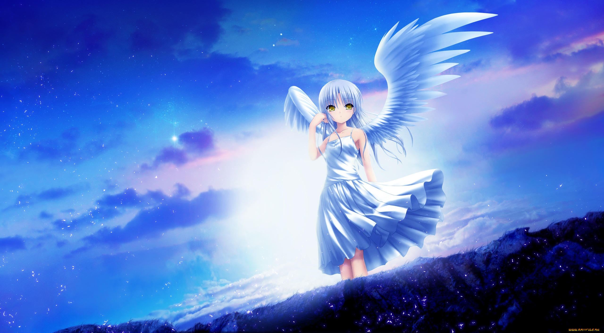 аниме, angel, beats, tachibana, kanade, tagme, artist, angel, beats, ангел, арт, небо