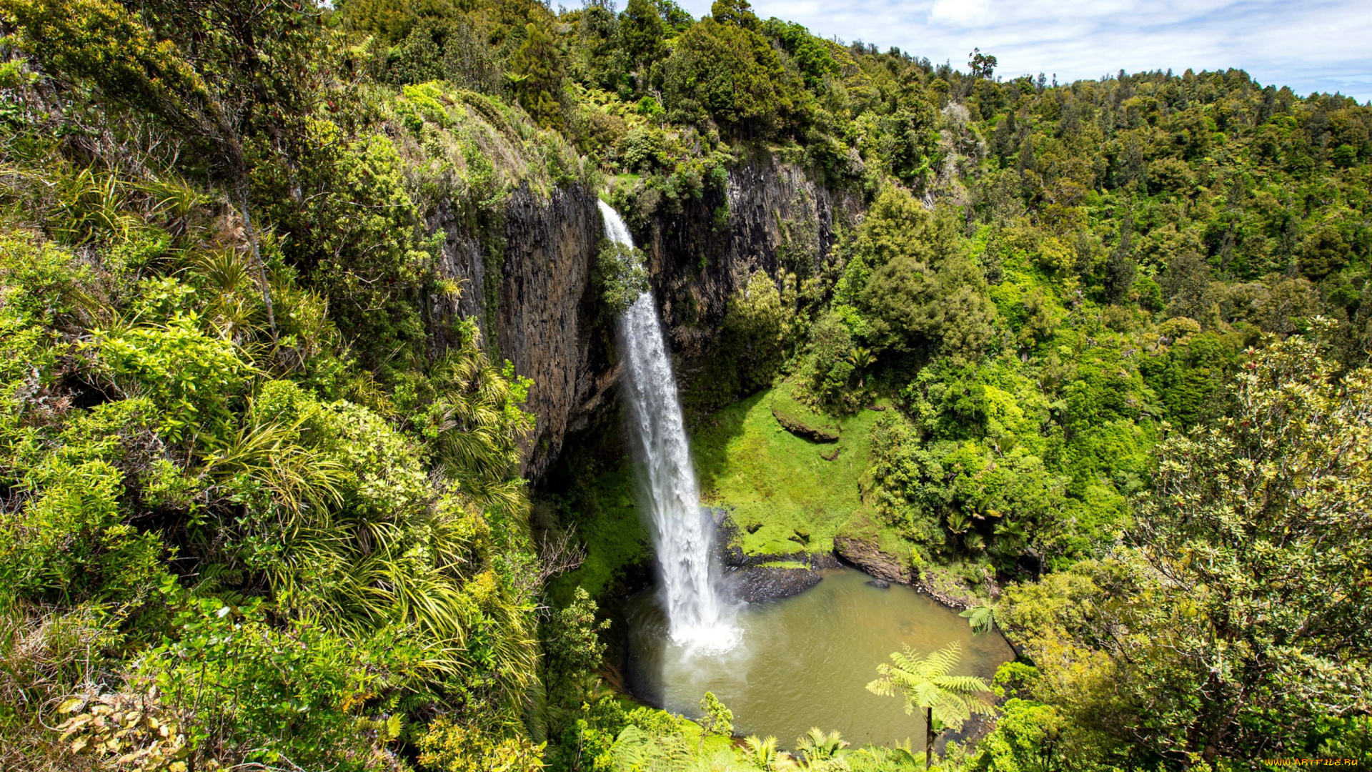 bridal, veil, falls, new, zealand, природа, водопады, bridal, veil, falls, new, zealand