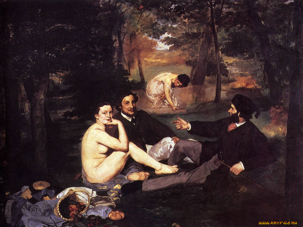 the, luncheon, on, grass, рисованные, edouard, manet