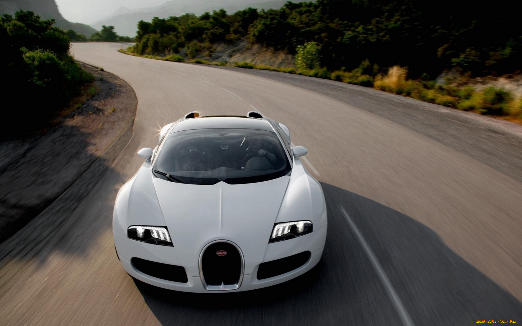 bugatti, veyron, mansony, автомобили, белый, скорость, шоссе