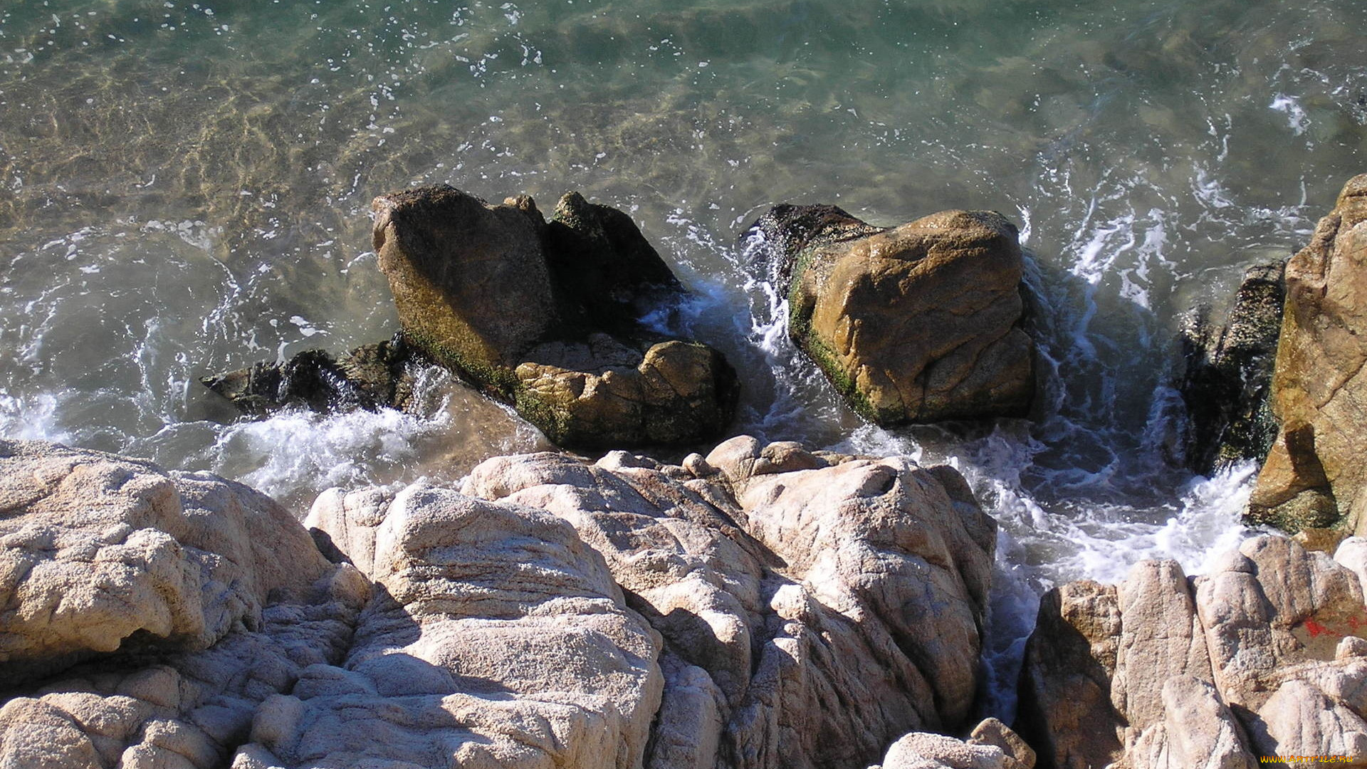 природа, побережье, камни, вода