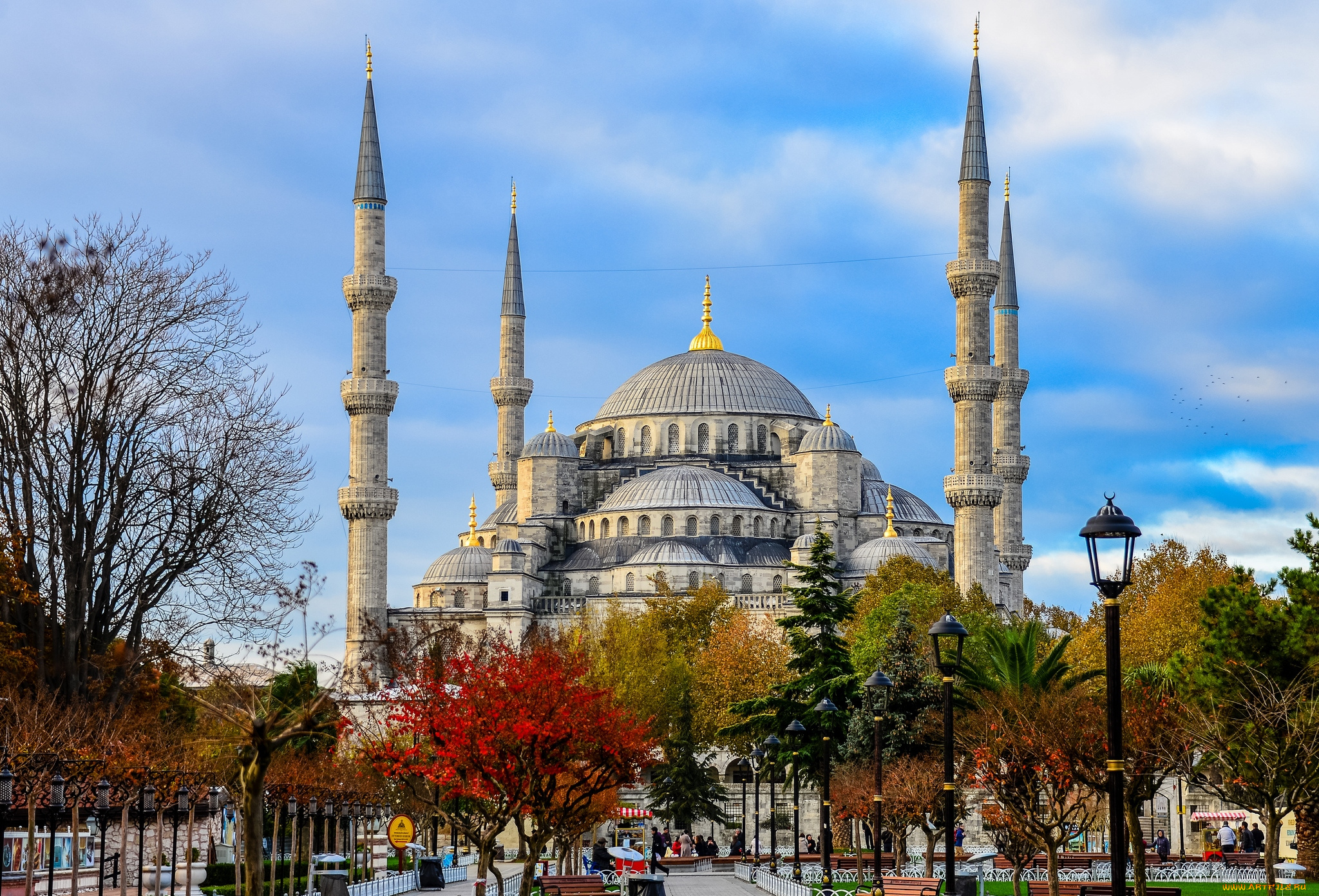голубая, мечеть, города, стамбул, турция, минареты