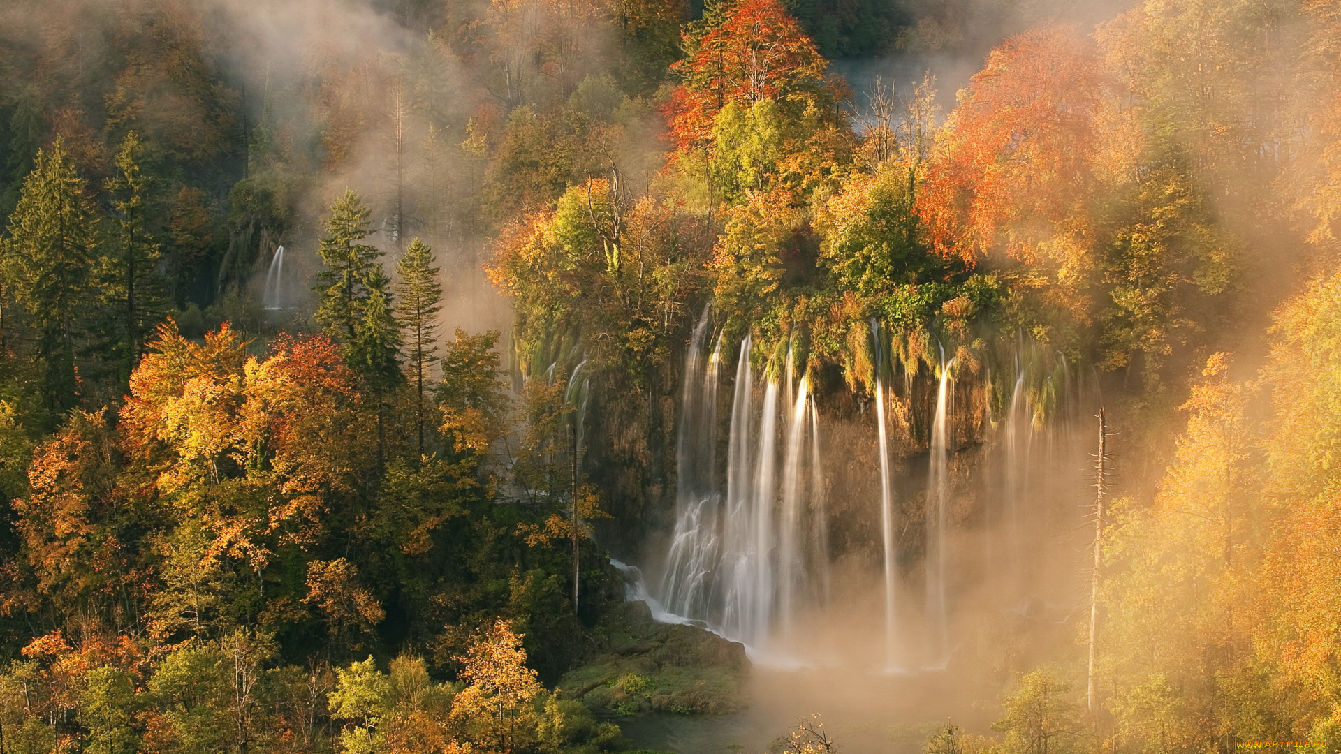 плитвицкие, озёра, в, хорватии, природа, водопады, водопад, озеро, горы, парк