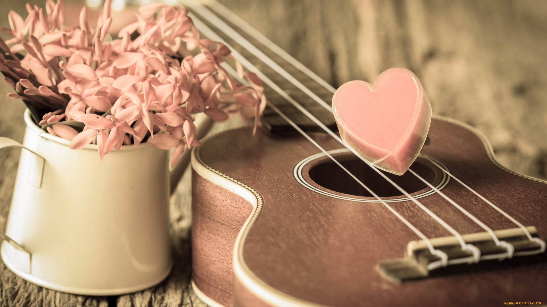 праздничные, день, святого, валентина, , сердечки, , любовь, love, vintage, сердце, romantic, heart, цветы, гитара