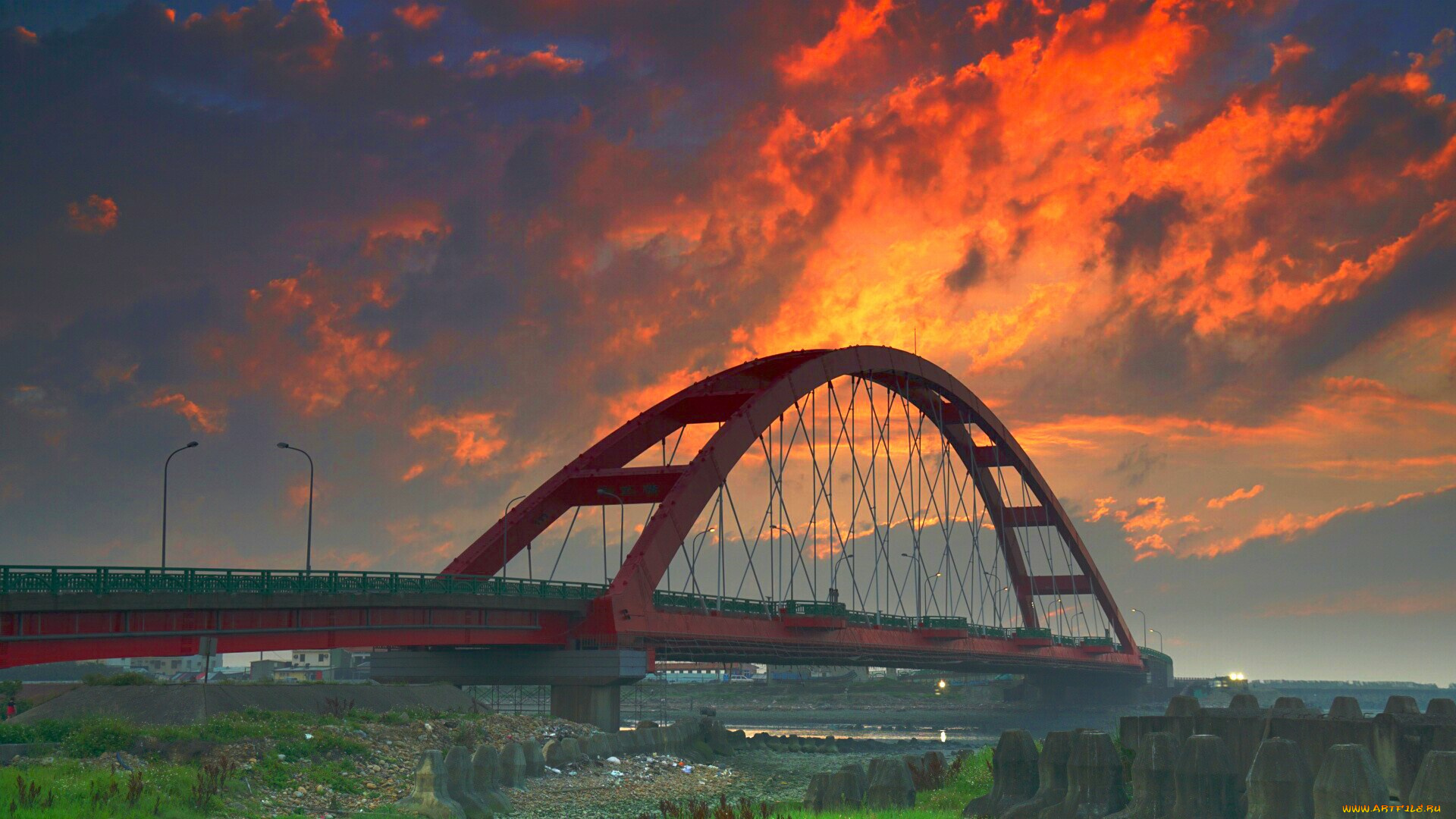город мост рассвет скачать