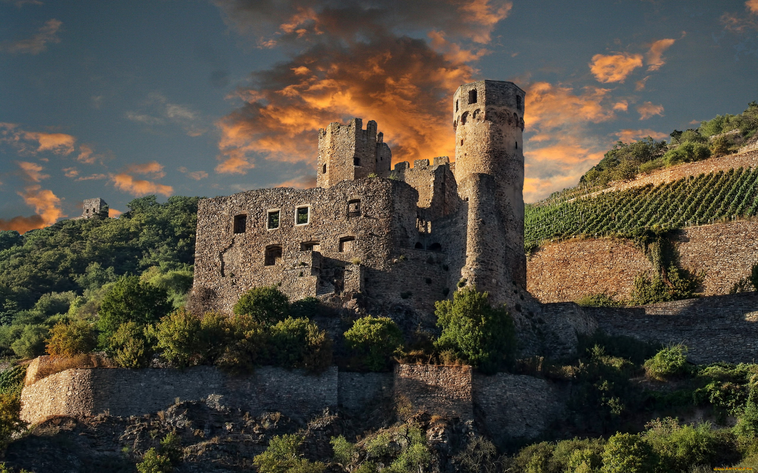 ehrenfels, castle, города, замки, германии, ehrenfels, castle