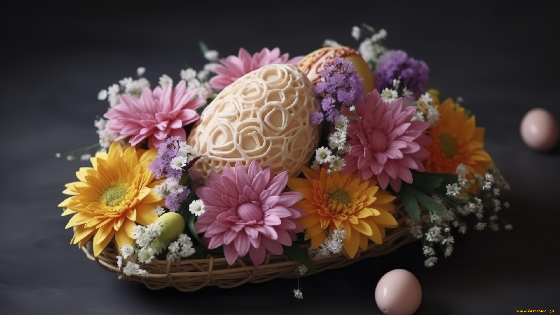 праздничные, пасха, стол, праздник, яйцо, яйца, букет, весна