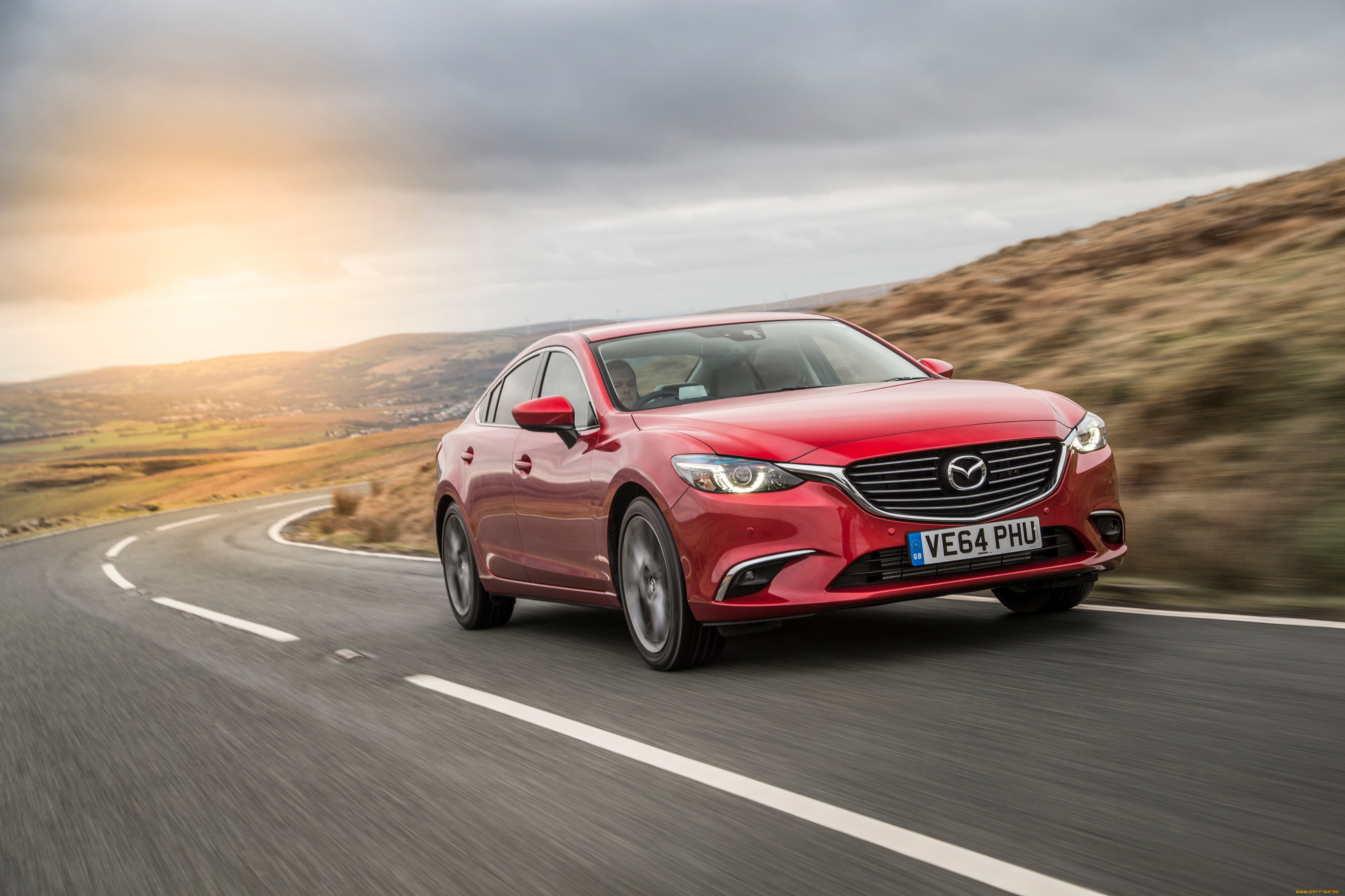 автомобили, mazda, красный, sedan, mazda6, 2015г, gj, uk-spec