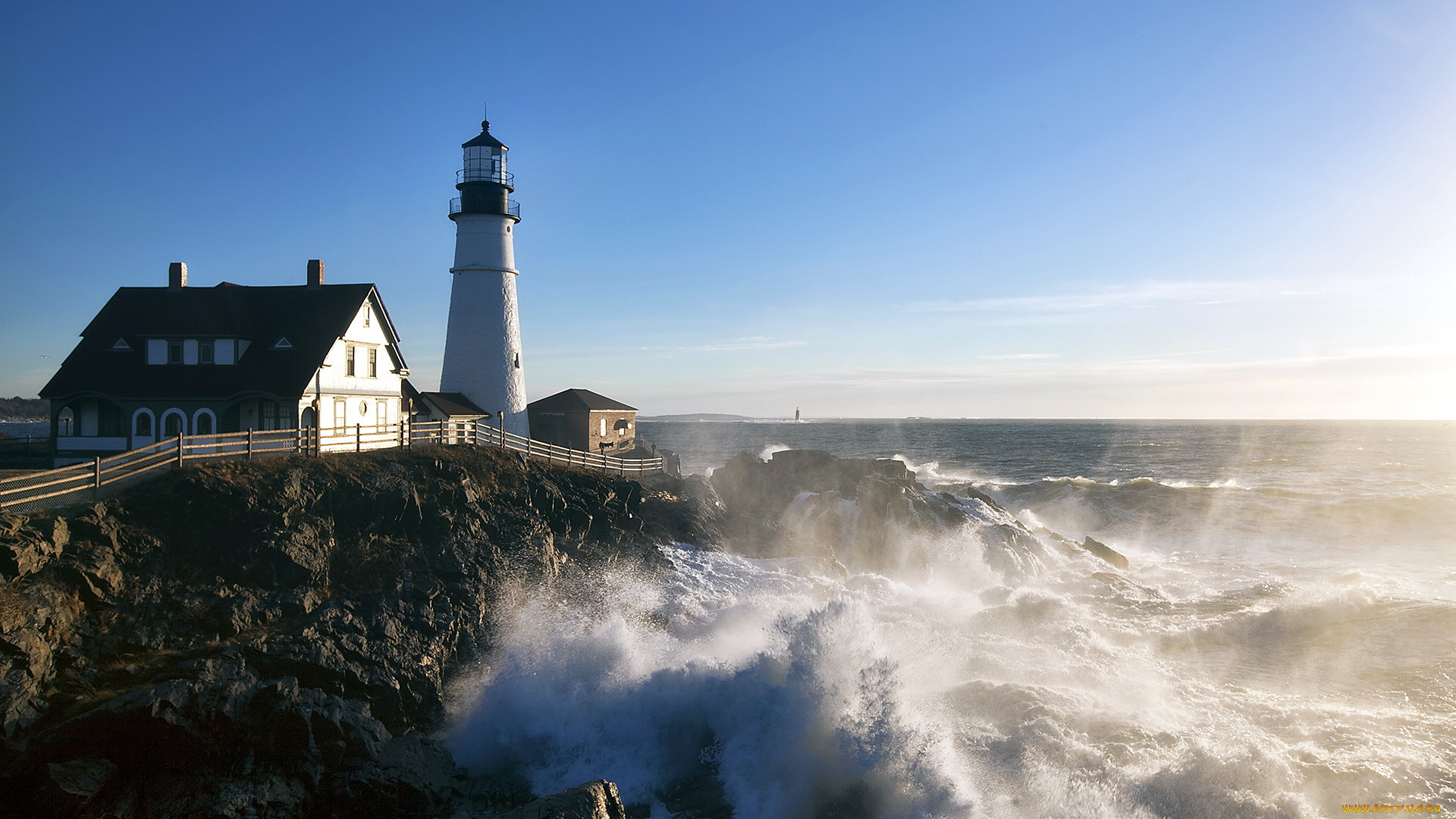 природа, маяки, маяк, море, cape, elizabeth, maine, united, states