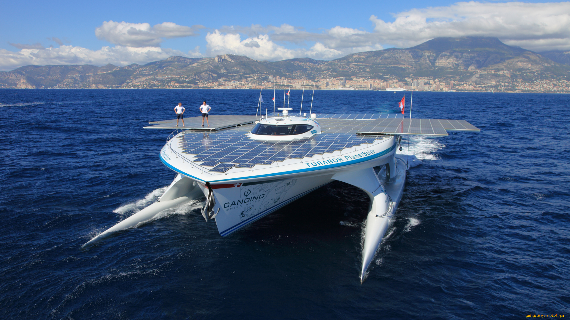 корабли, катамараны, и, тримараны, sea, batery, boat, solar