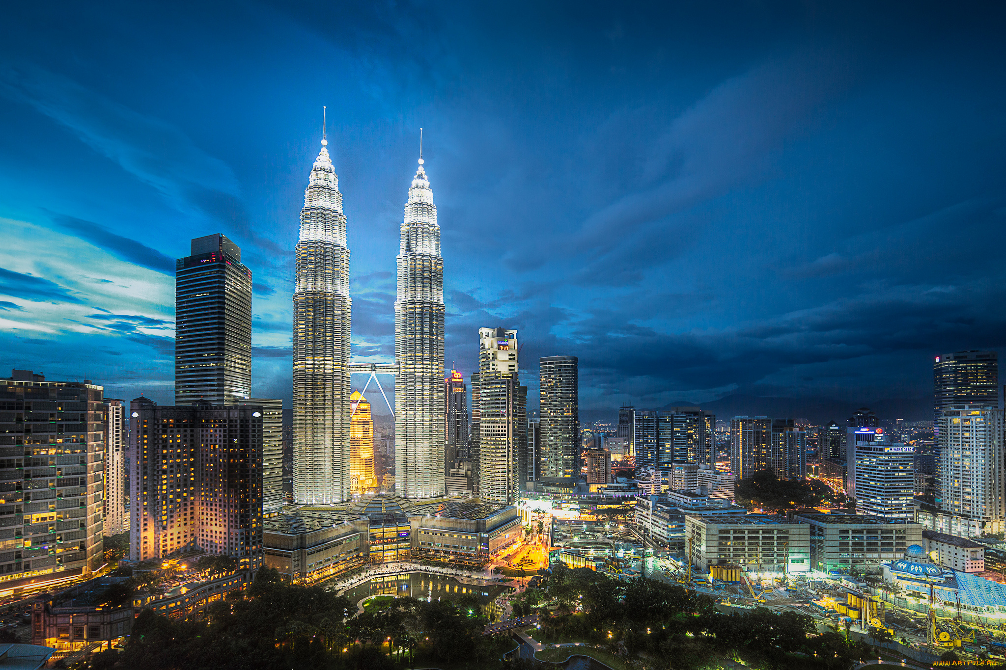 kuala, lumpur, malaysia, города, куала-лумпур, , малайзия, тучи, огни, ночь, город, небоскребы