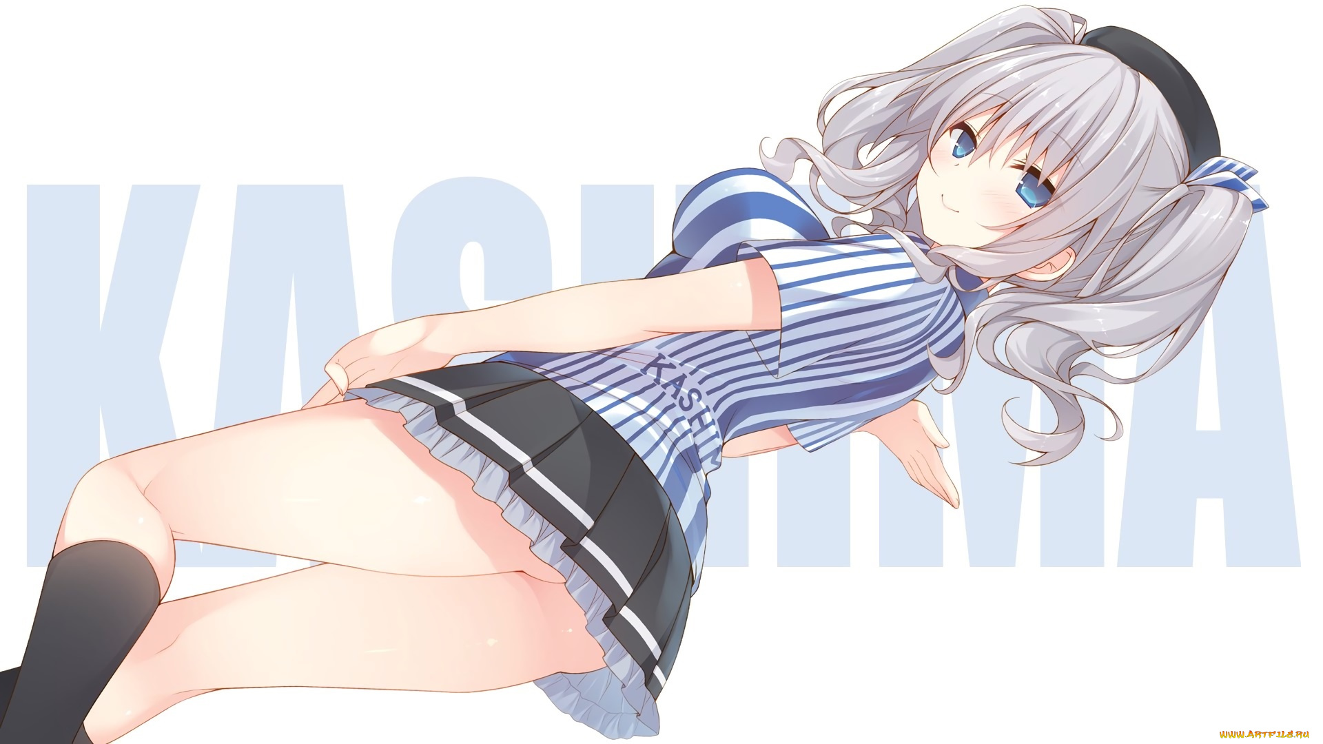 аниме, kantai, collection, девушка, взгляд, фон