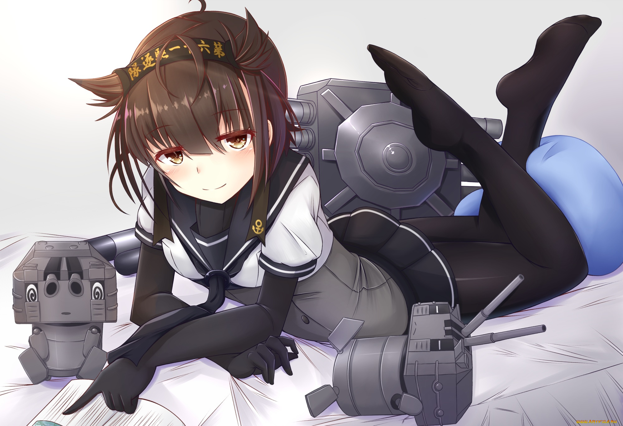 аниме, kantai, collection, девушка, взгляд, фон, андроид