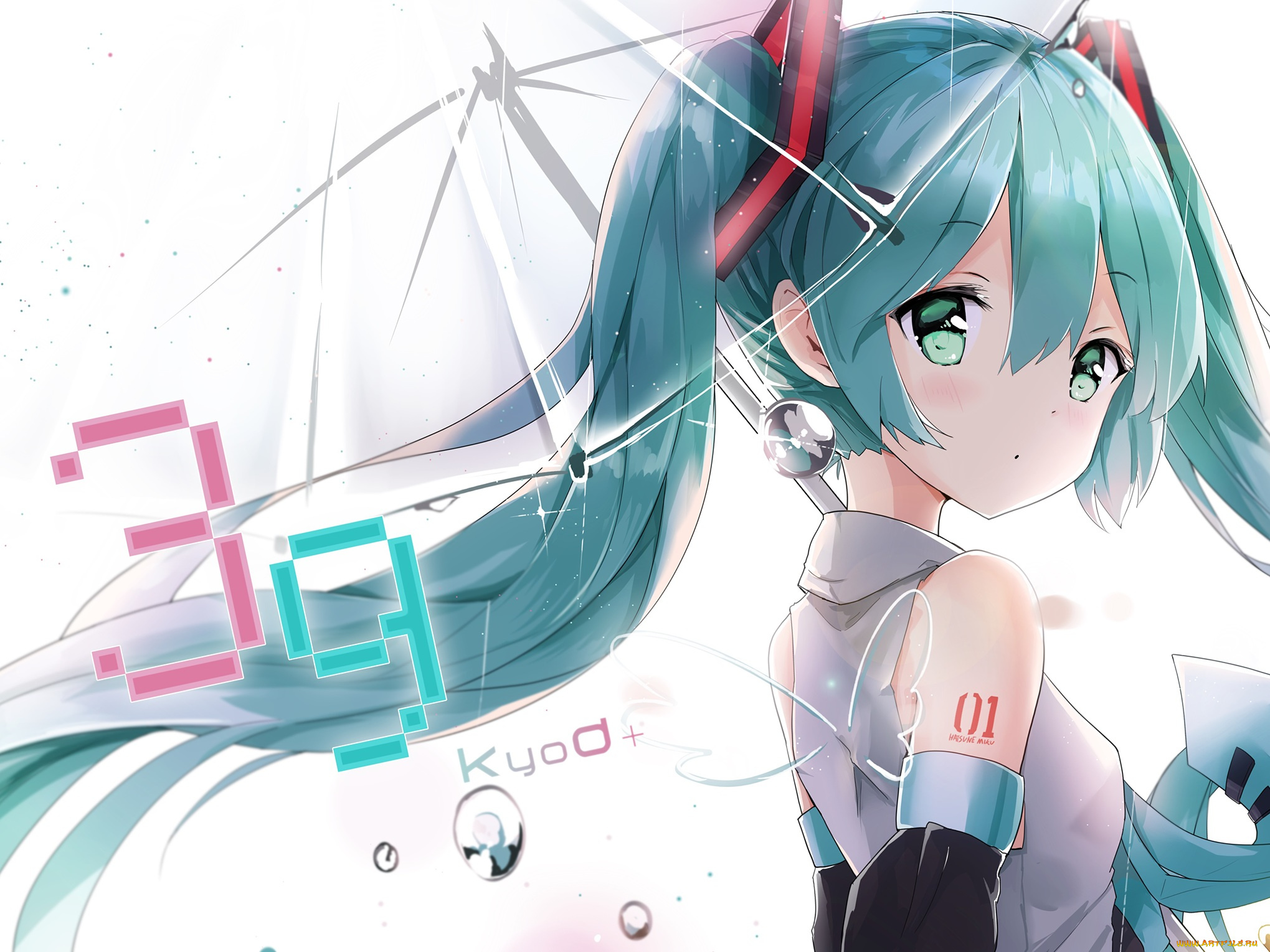 аниме, vocaloid, hatsune, miku, kuroi, asahi