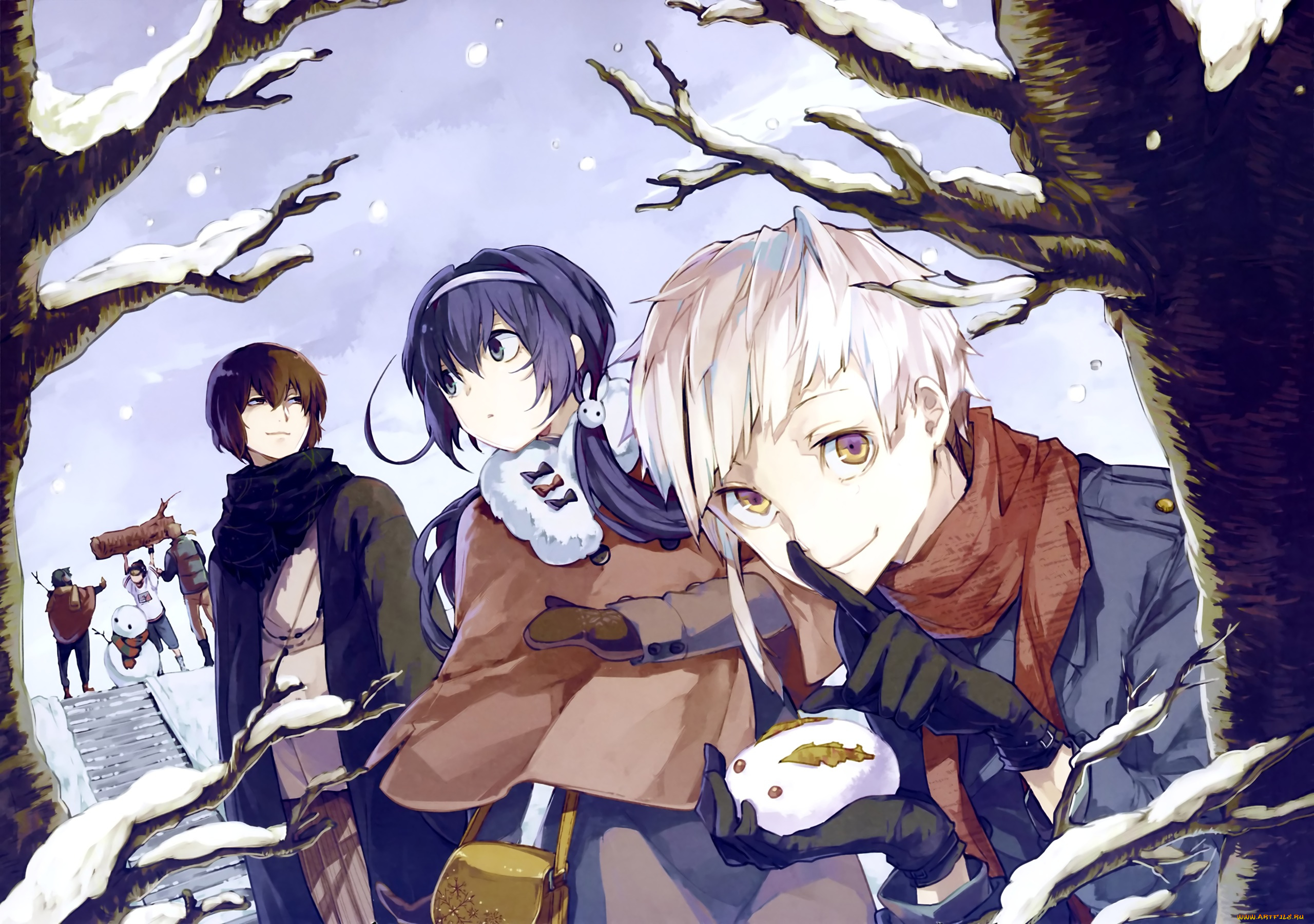 аниме, bungou, stray, dogs, арт, парни, девочка