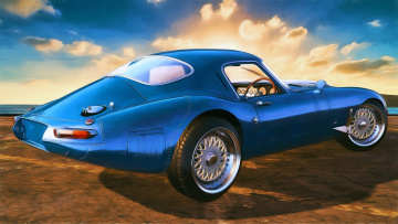 обоя автомобили, рисованные, jaguar, 1963г