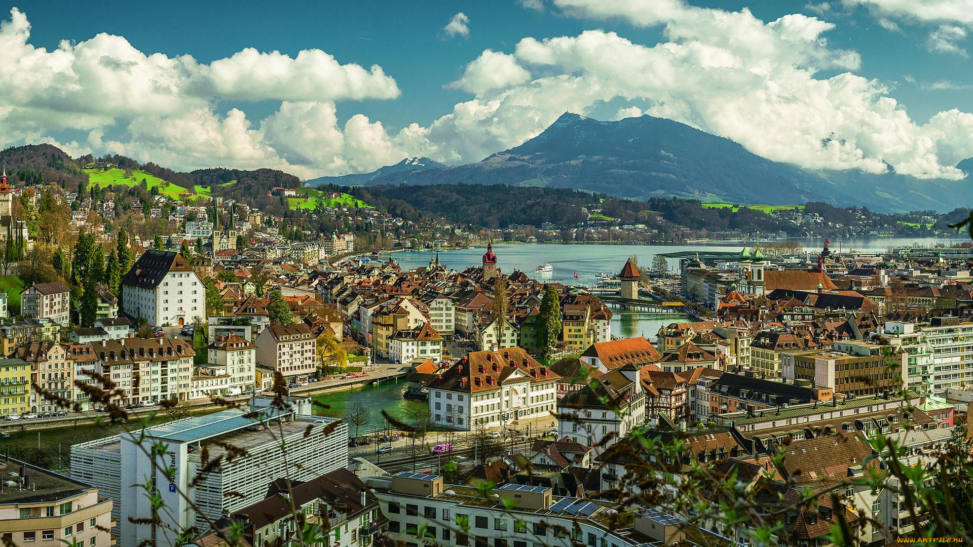 города, -, панорамы, остальные, разделы, panorama, switzerland, lucerne, швейцария, люцерн