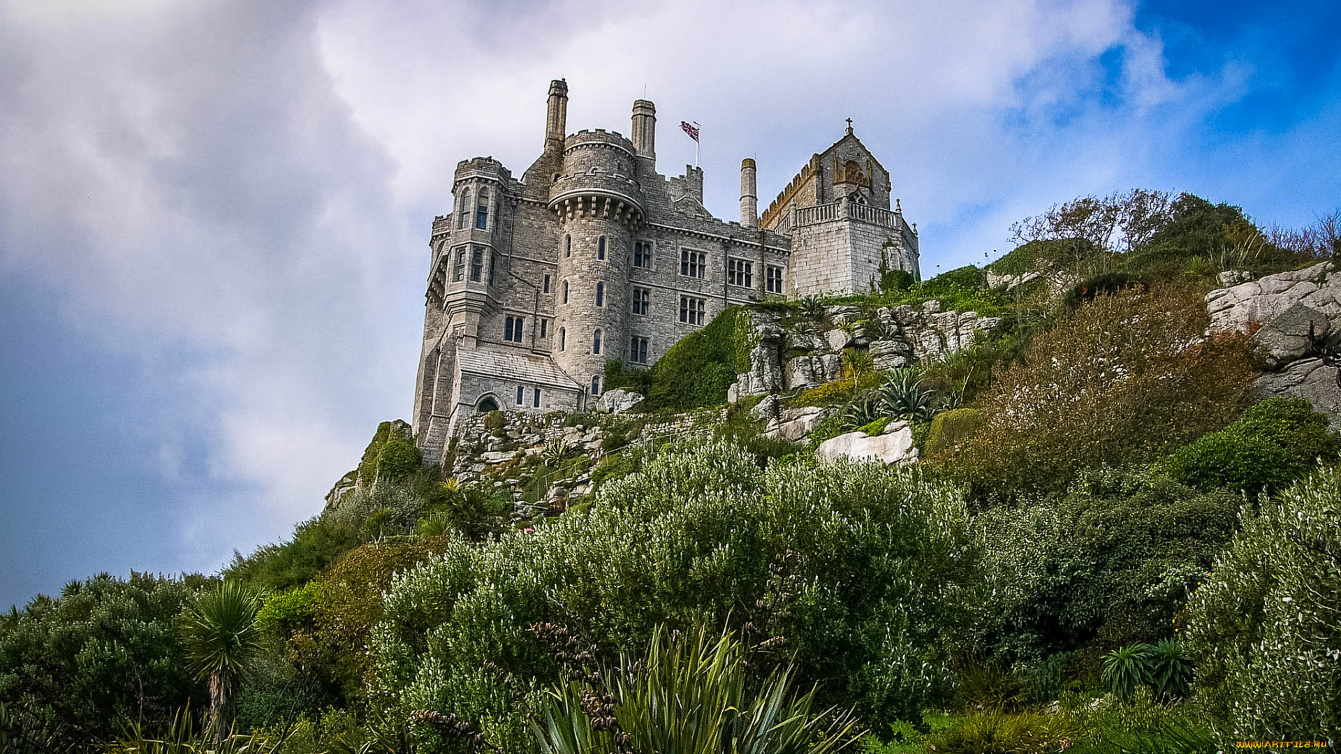 st, michaels, mount, города, замки, франции, замок, холм