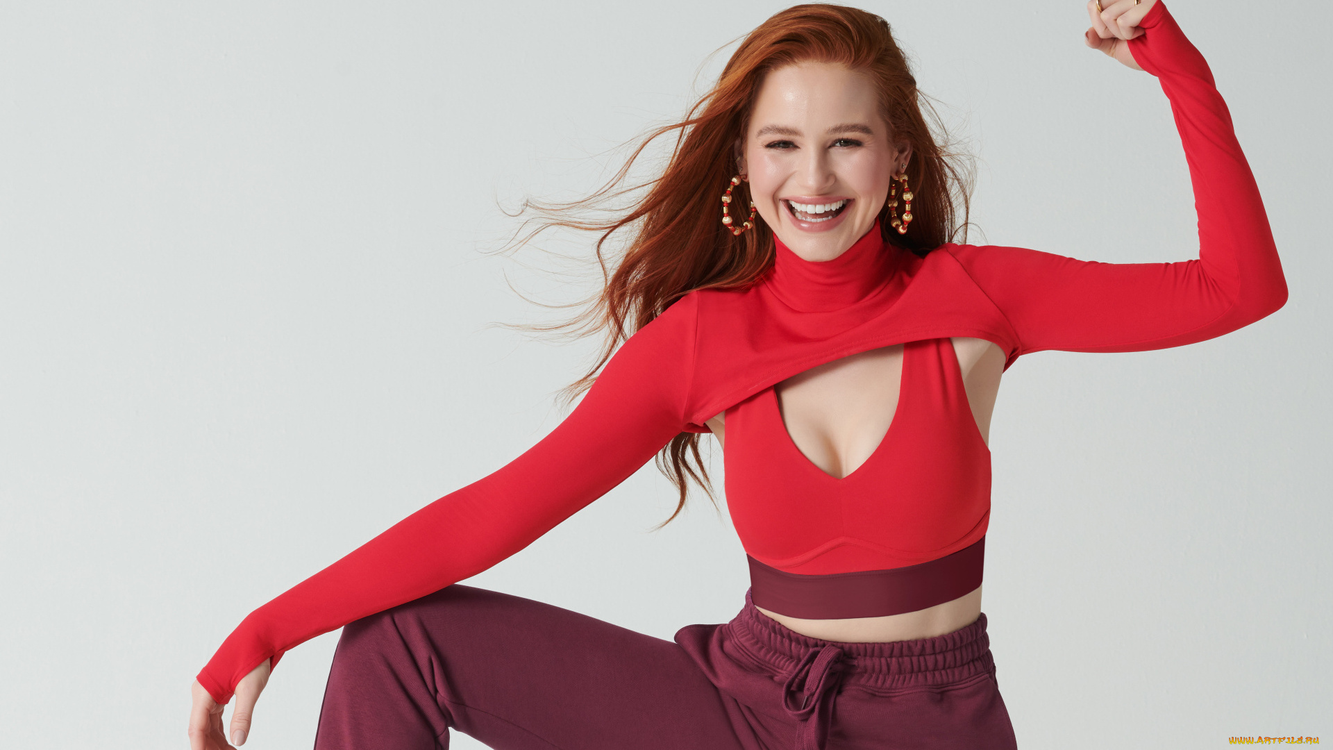 девушки, madelaine, petsch, рыжая, топ, штаны