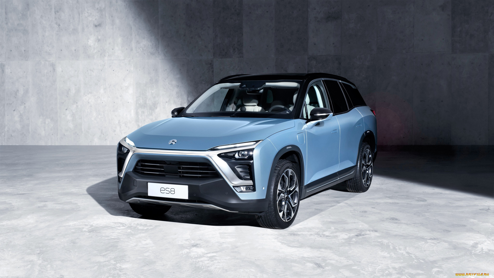 suv, nio, es8, 2018, автомобили, nio, голубой, стена