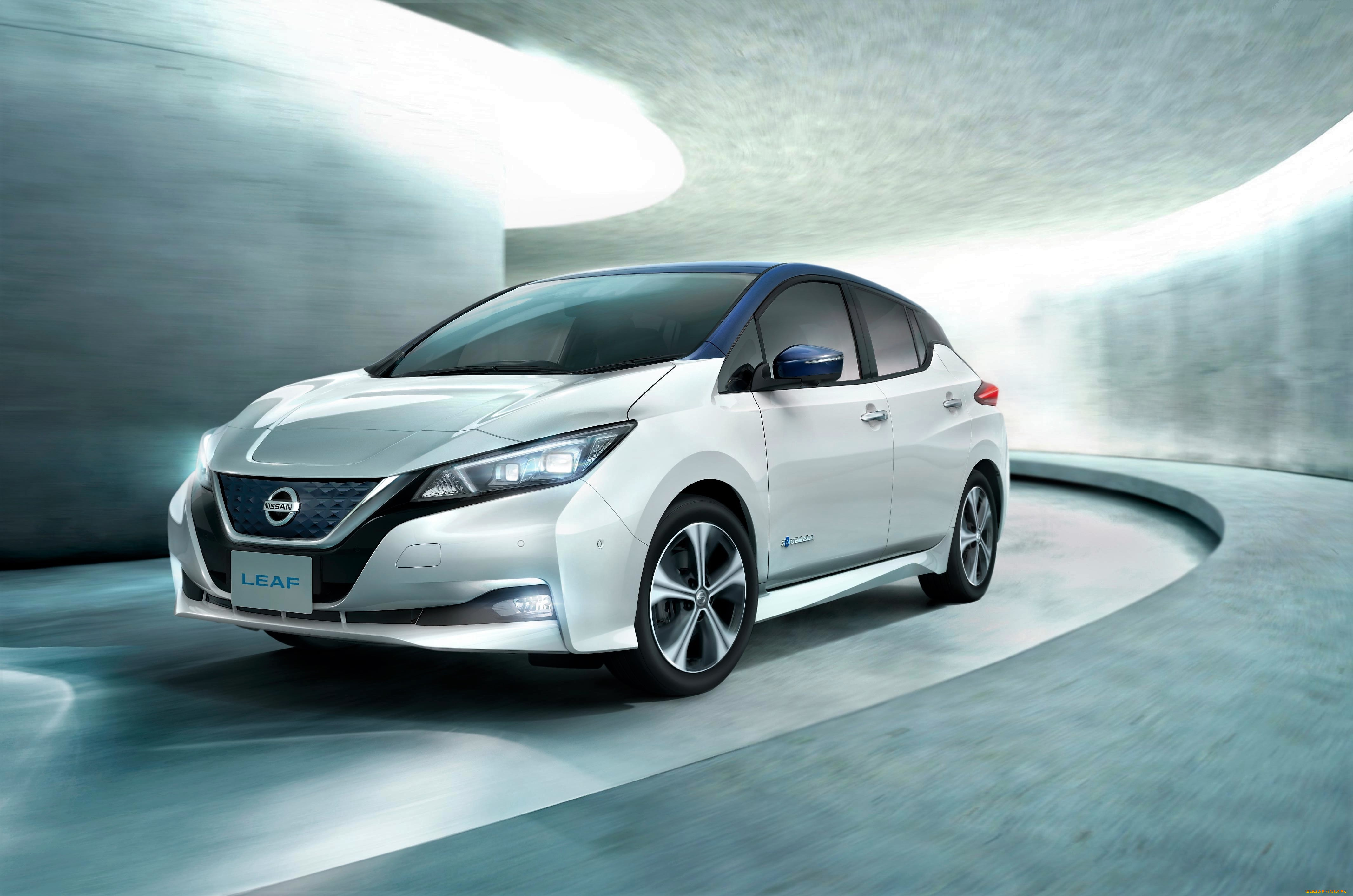 nissan, leaf, автомобили, nissan, datsun, белый, поворот