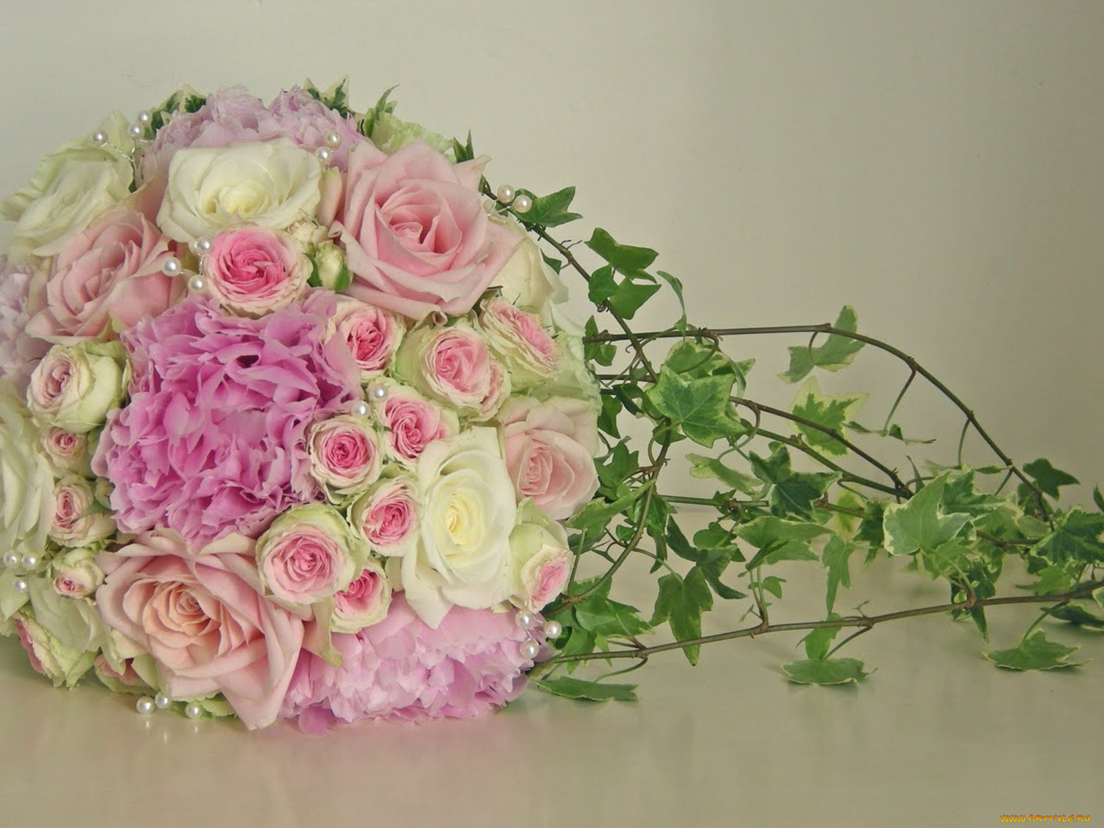 цветы, букеты, композиции, кремовый, розовый