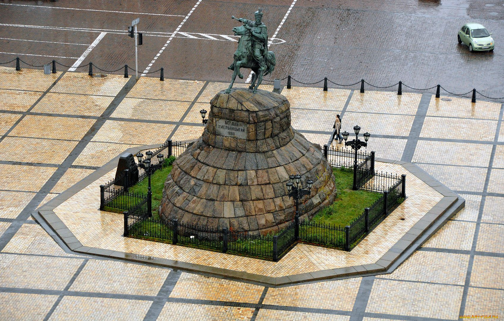 памятник, богдану, хмельницкому, города, киев, украина, площадь