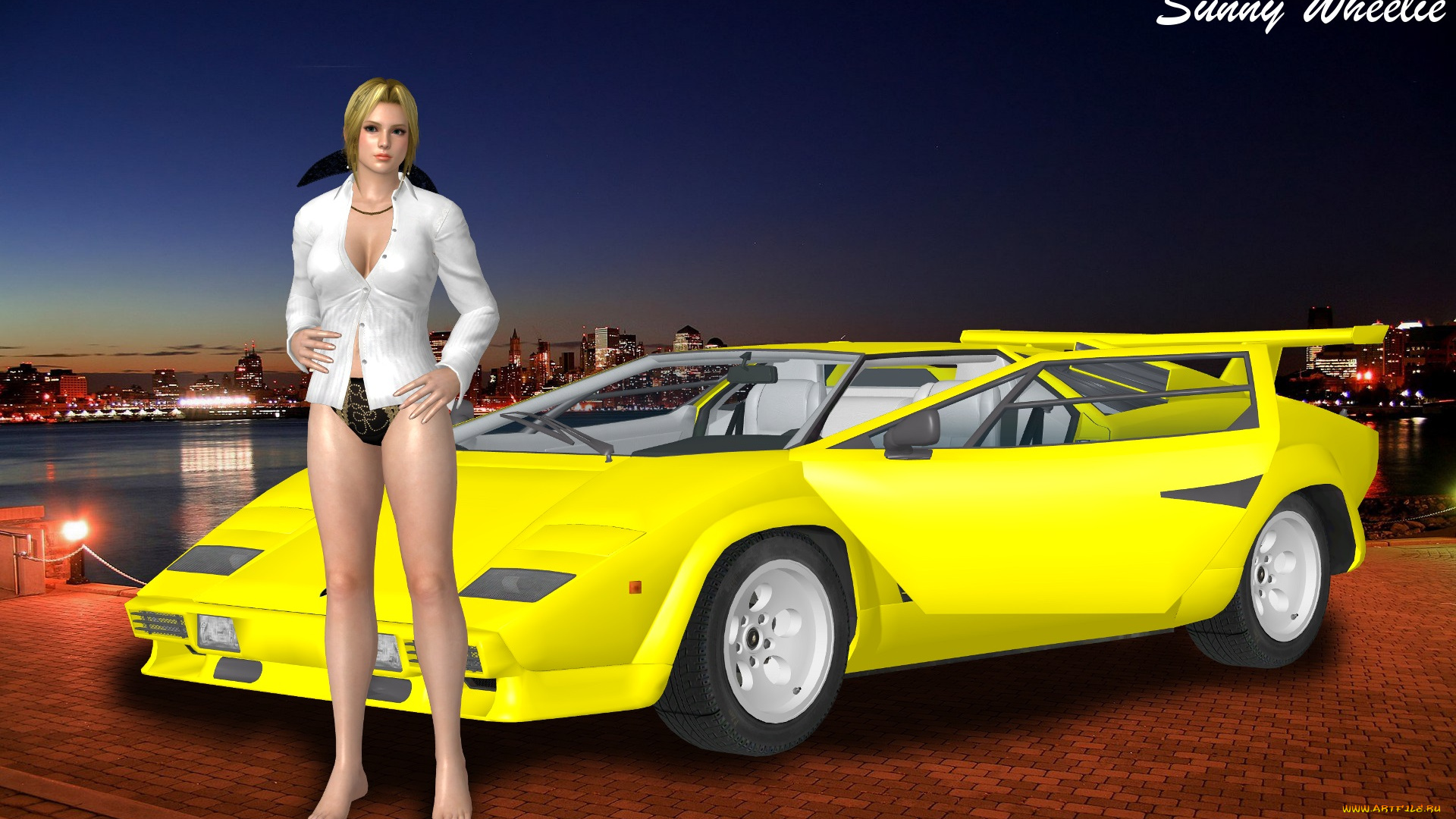 автомобили, 3d, car&girl, девушка, автомобиль