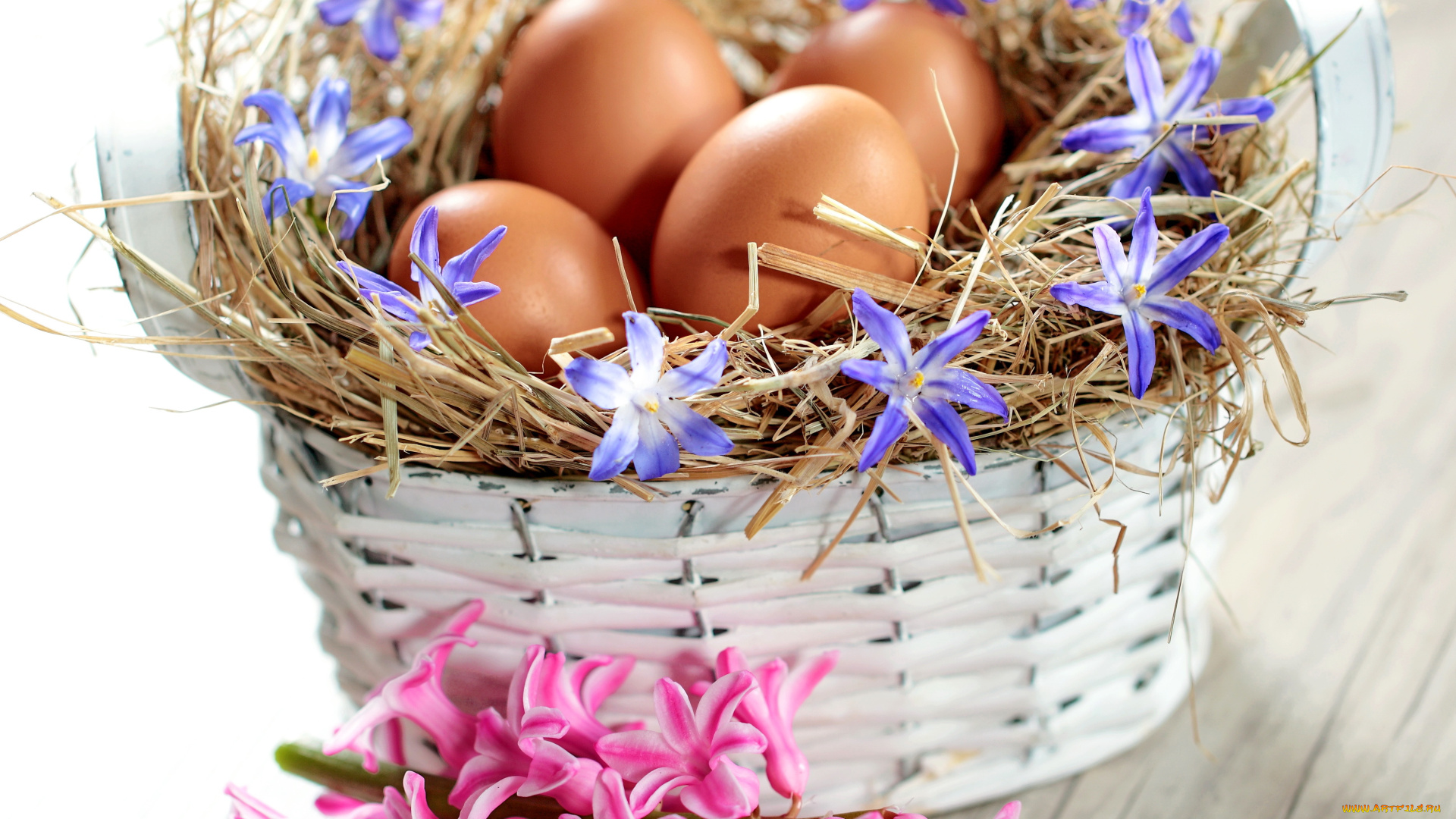 праздничные, пасха, easter, spring, flowers, eggs, pastel, basket, delicate, весна, яйца, цветы, корзина