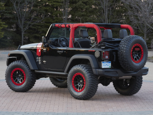 обоя автомобили, jeep, темный, 2014, wrangler, jk, concept, level, red