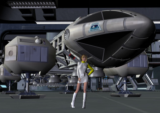 Картинка 3д+графика fantasy+ фантазия девушка космический корабль