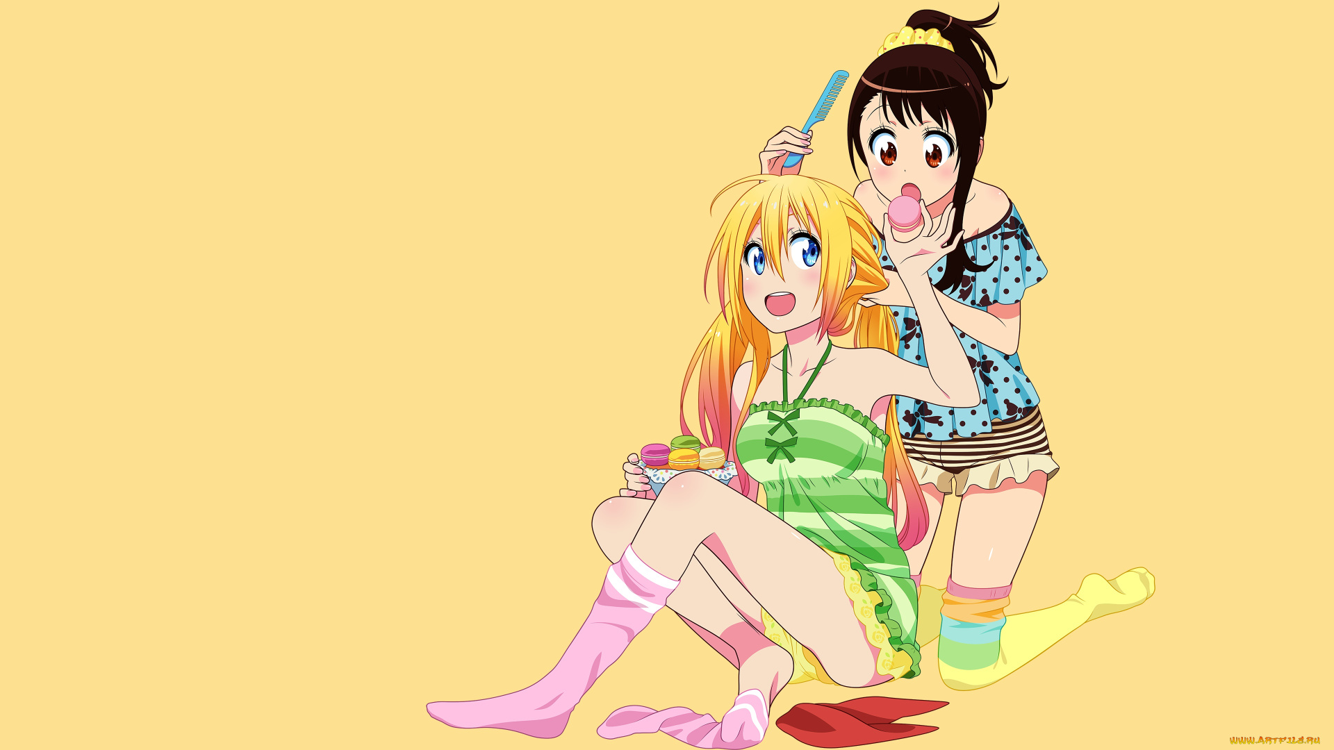 аниме, nisekoi, фон, взгляд, девушка