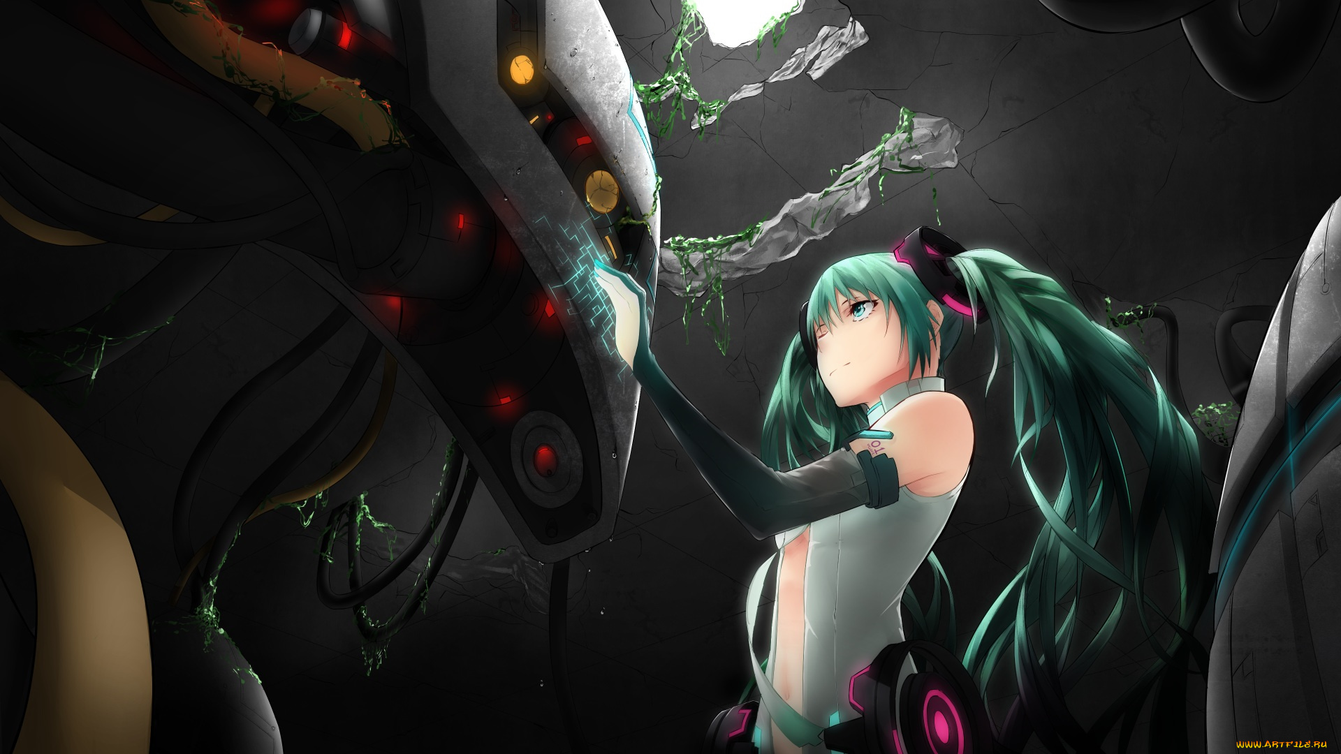 аниме, vocaloid, milaria, miku, append, hatsune