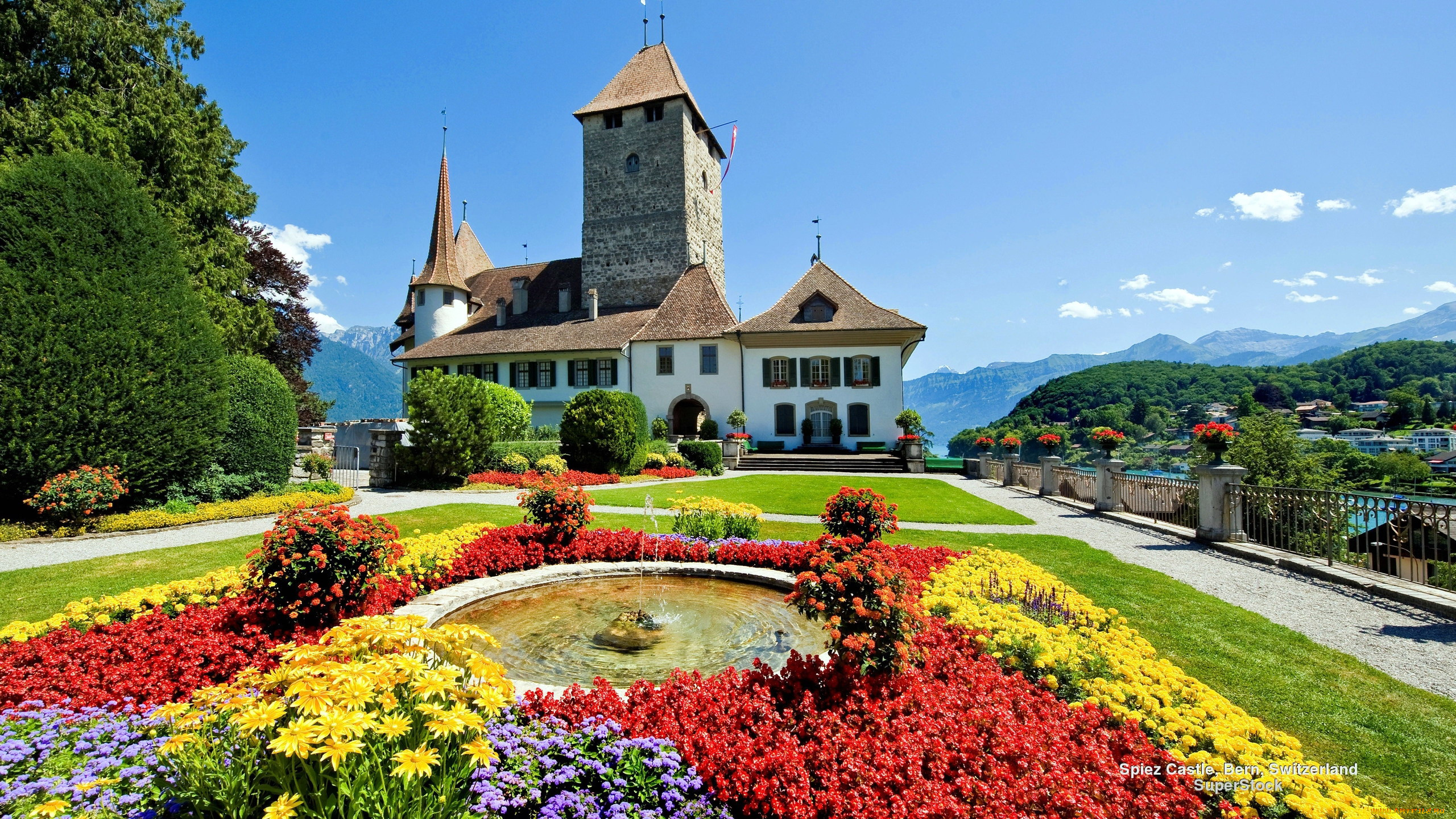 spiez, castle, switzerland, города, замок, шпиц, , швейцария, spiez, castle