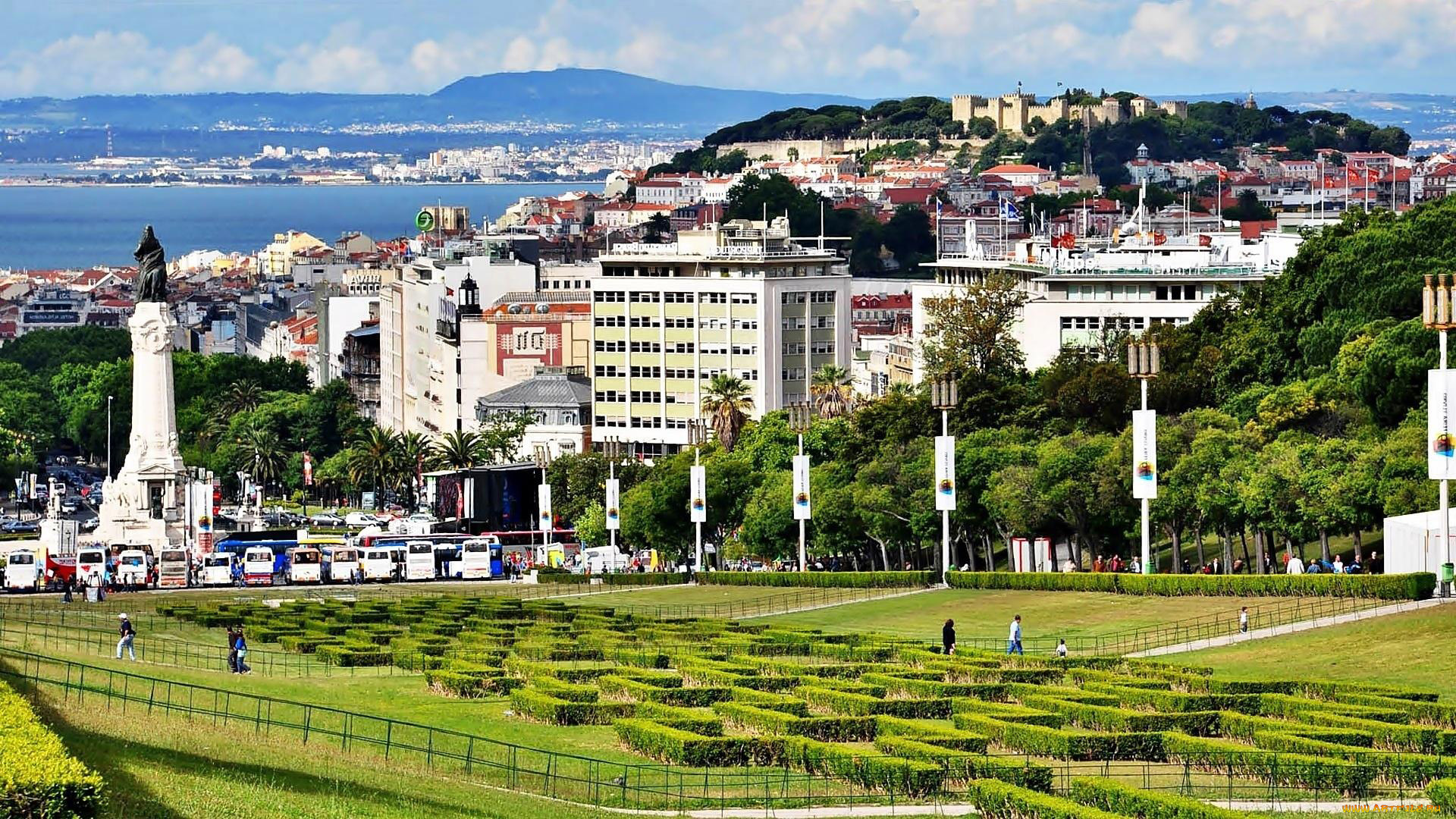 города, лиссабон, , португалия, памятник, сквер