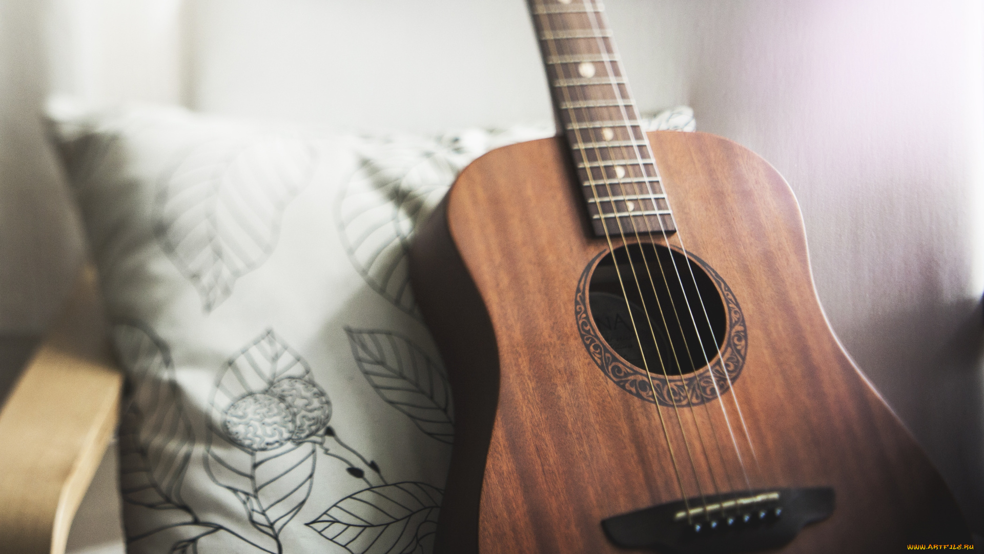 музыка, -музыкальные, инструменты, подушка, гитара