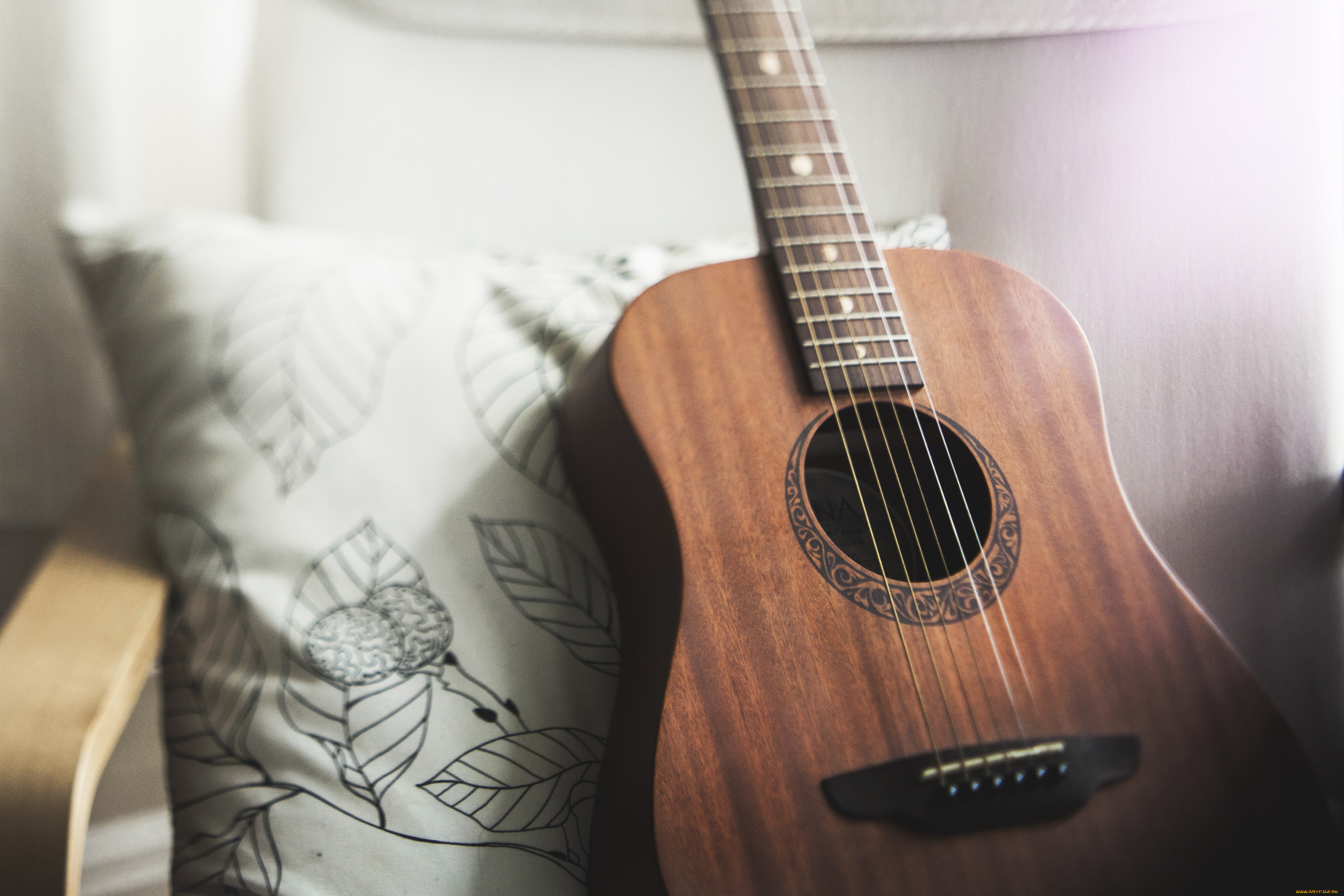 музыка, -музыкальные, инструменты, подушка, гитара