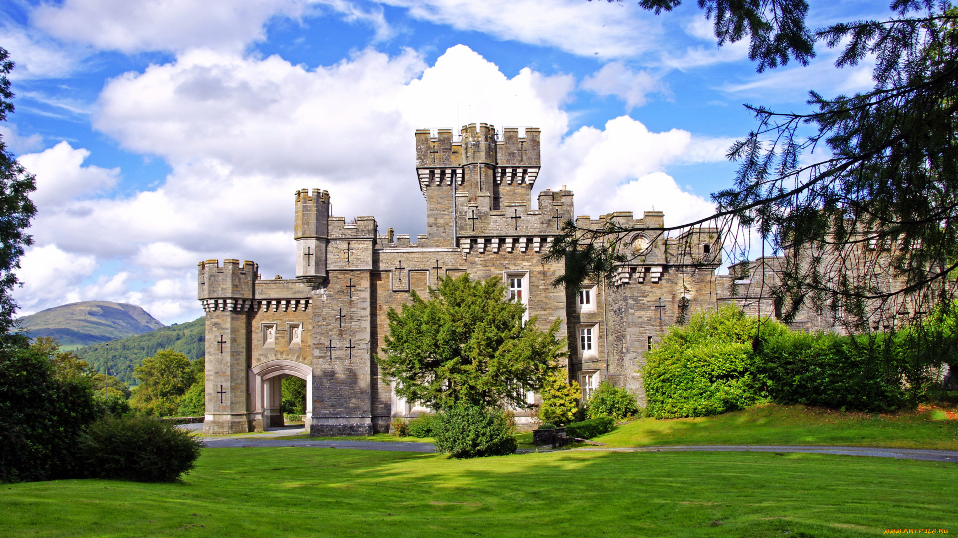 города, дворцы, замки, крепости, wray, castle, scotland