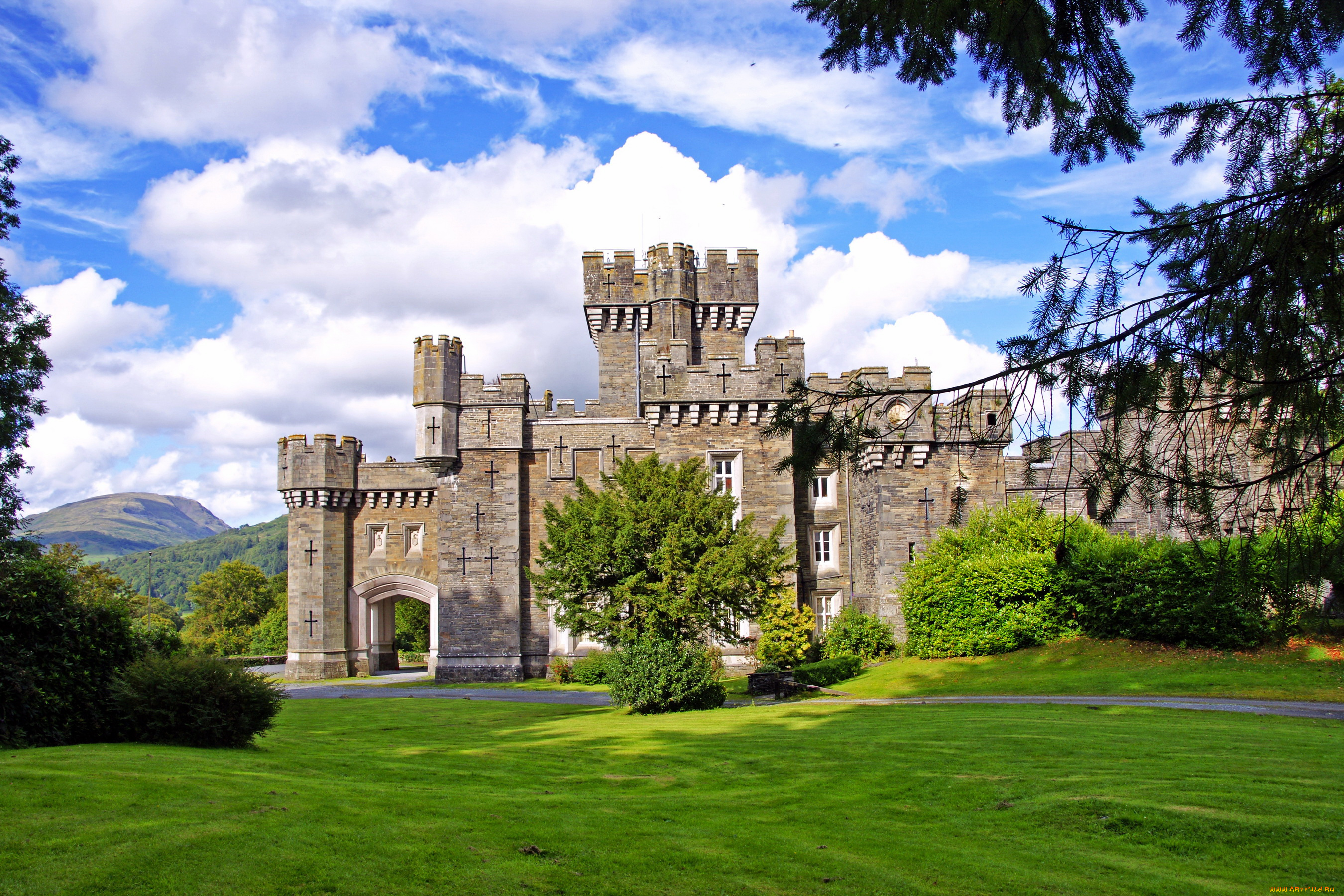 города, дворцы, замки, крепости, wray, castle, scotland